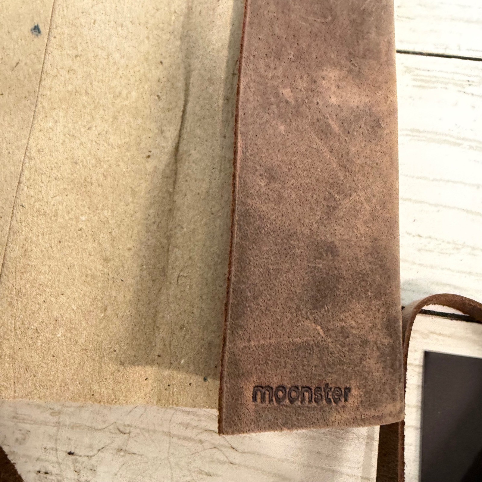 Moonster Leather Journal Unisex 5×7 Brown Heart Embossed Refillable Notebook