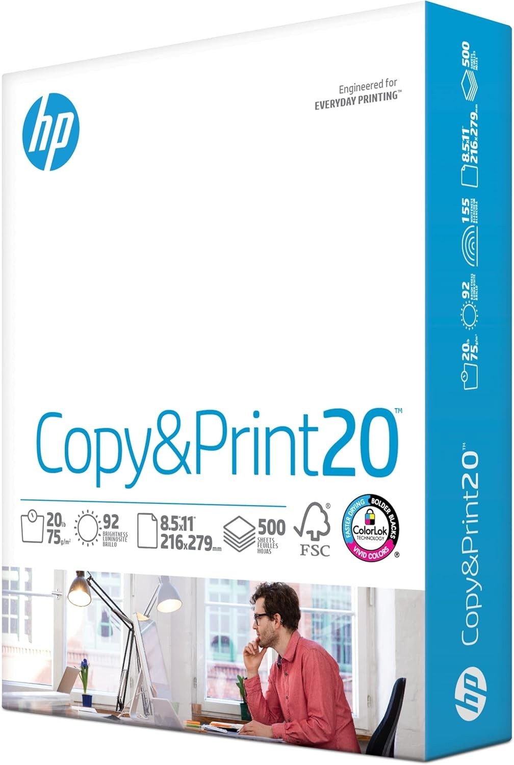 HP Printer Paper | 8.5 x 11 Paper | Copy &Print 20 lb | 1 Ream Case – 500 Sheets