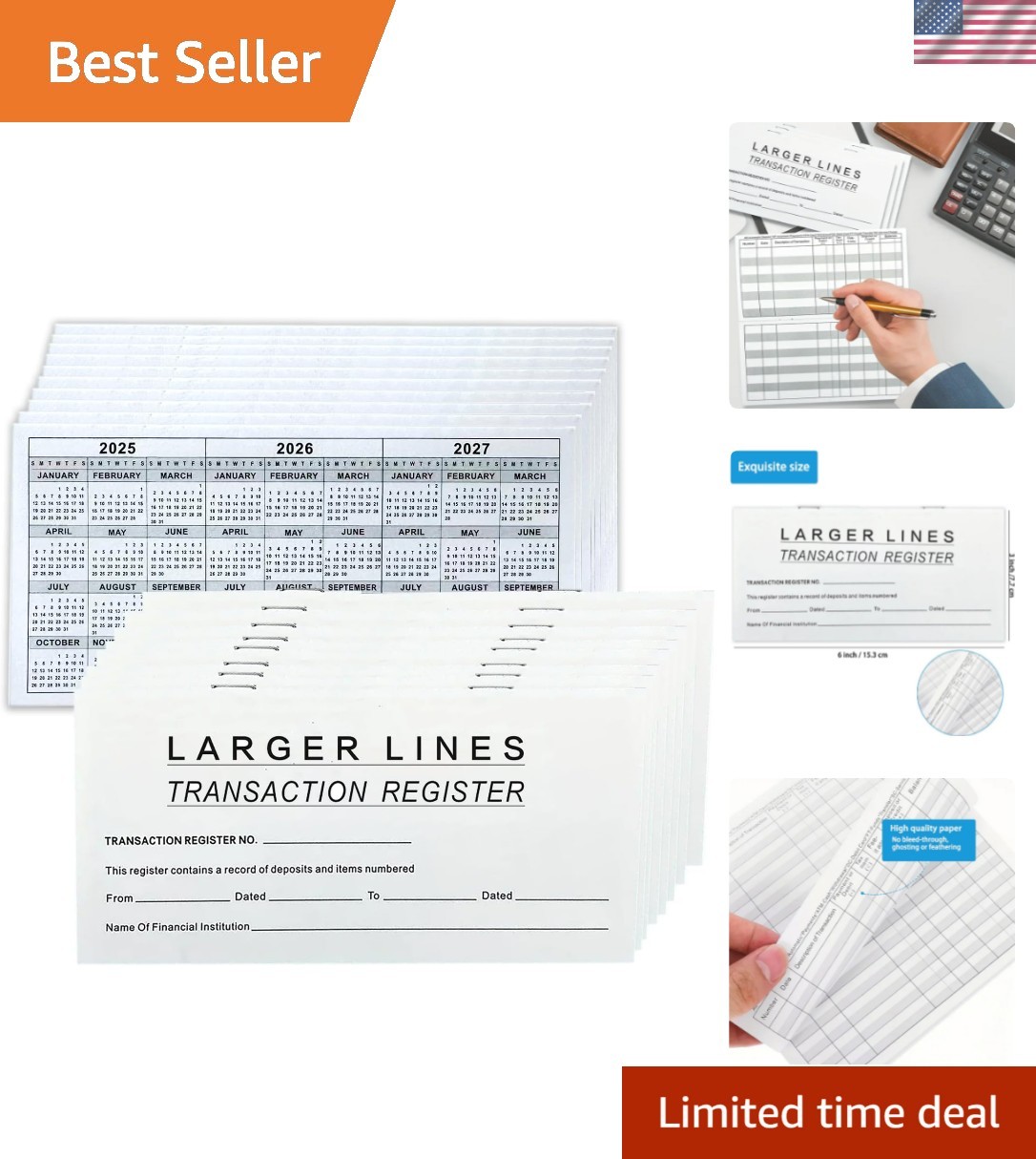12 Pack Checkbook Register, Check Registers for Personal Checkbook, 6″ × 3″, …