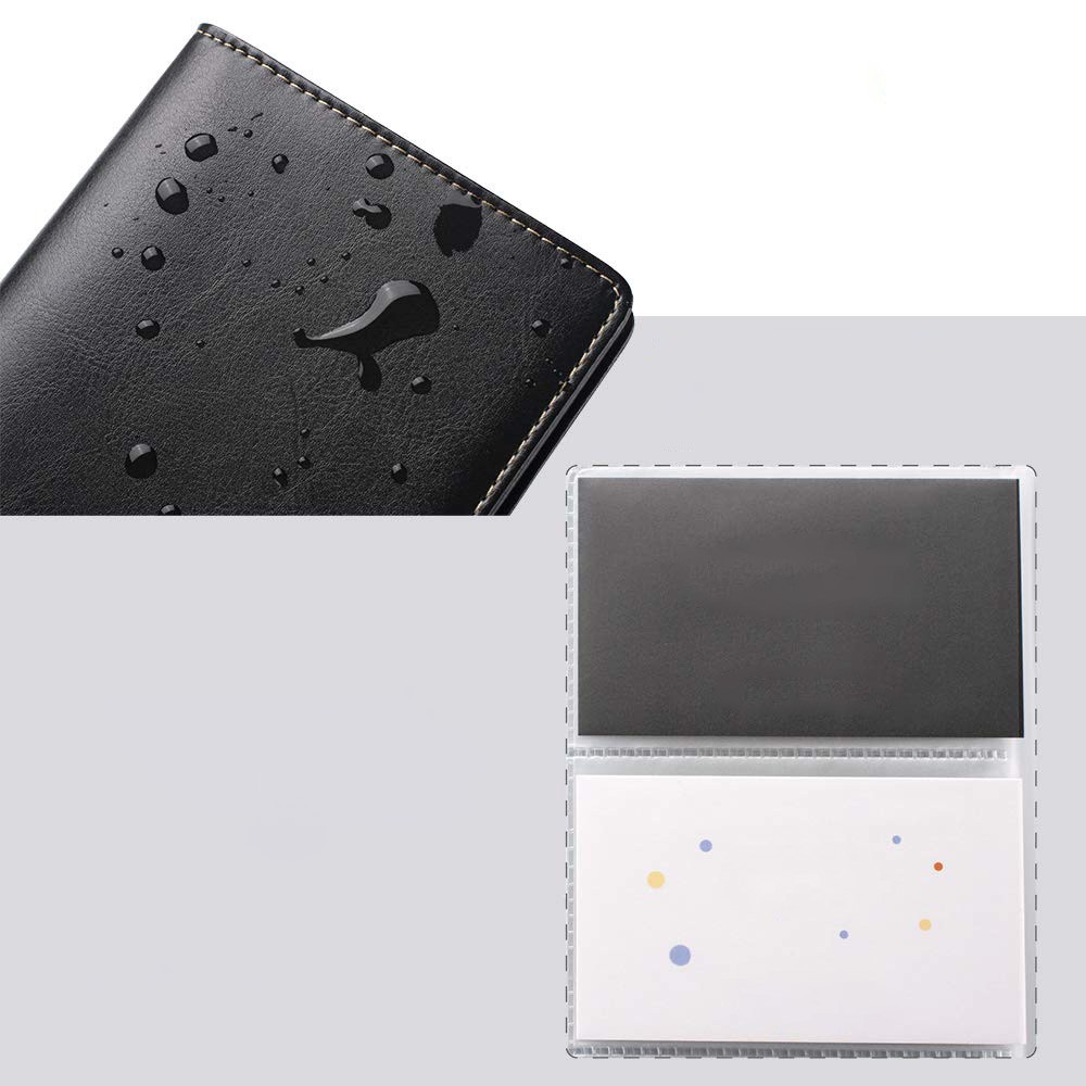 Credit Card Holder, 240 Pocket Leather Book, Professional, Black