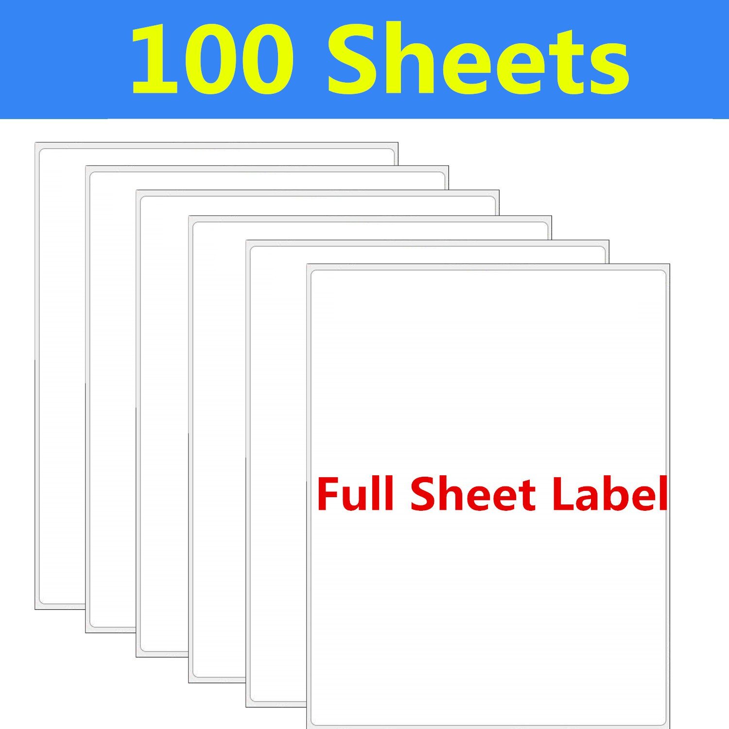 8.5×11 Full Sheet Shipping Address Blank Labels Self Adhesive Round Laser inkjet