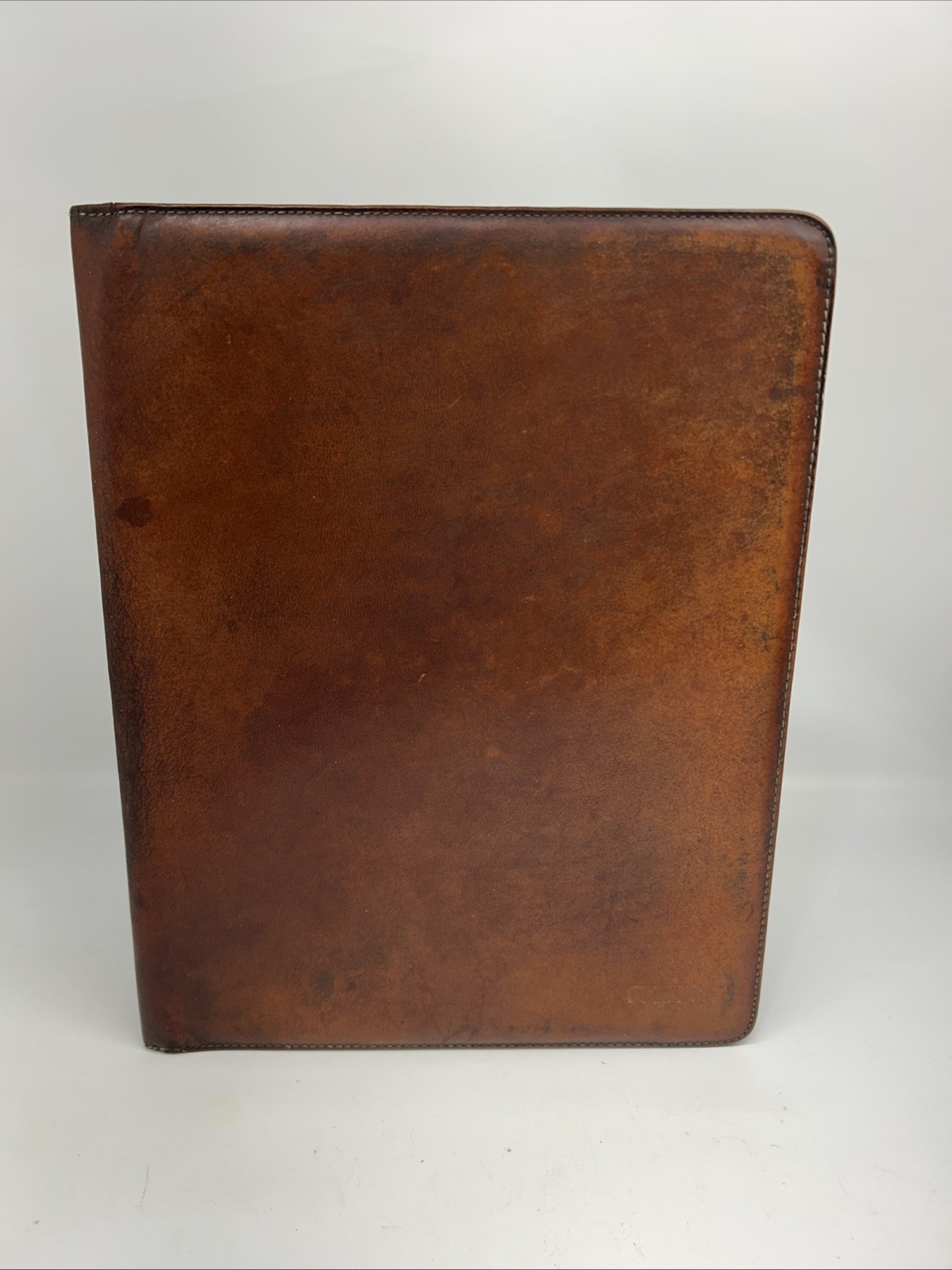 Bosca Leather Portfolio Padfolio Organizer USA Made 9×12″ Brown Notebook Vtg