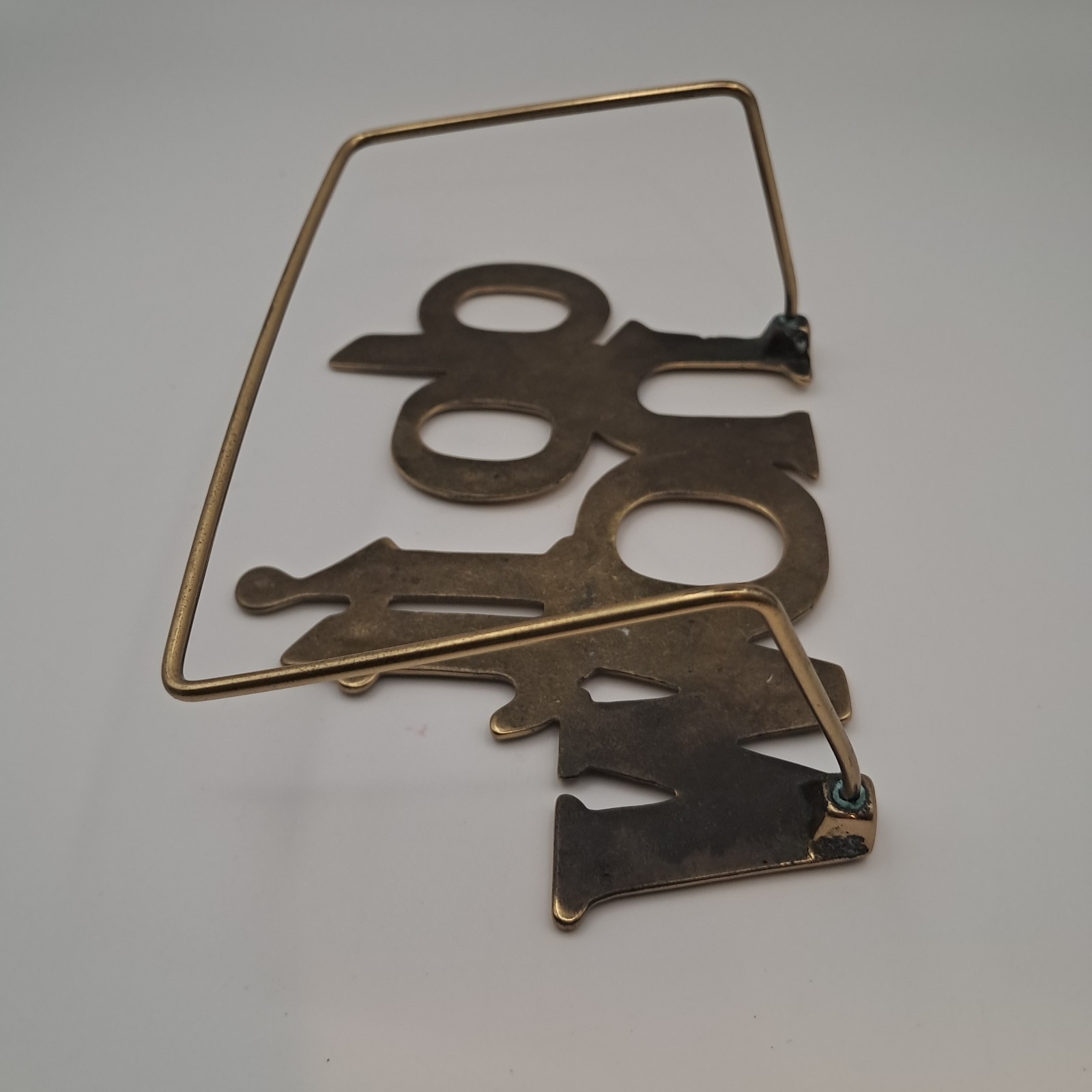 Vtg Brass DO IT NOW Letter Organizer Motivational Quote Office Desk Decor Metal