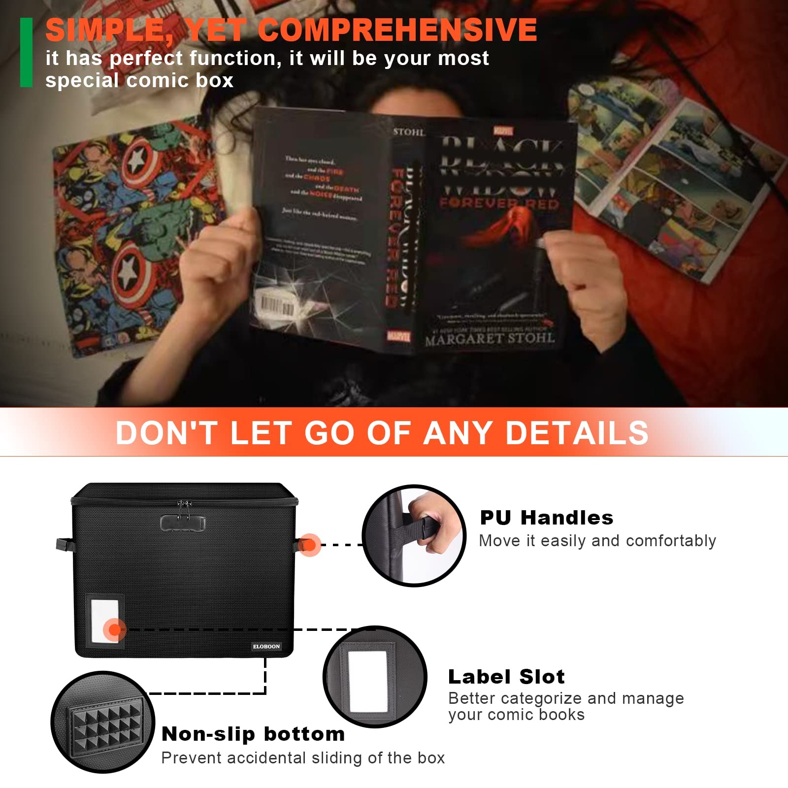 Comic Book Storage Box, Fireproof & Water-Resistant Comic Book Box with Lock …