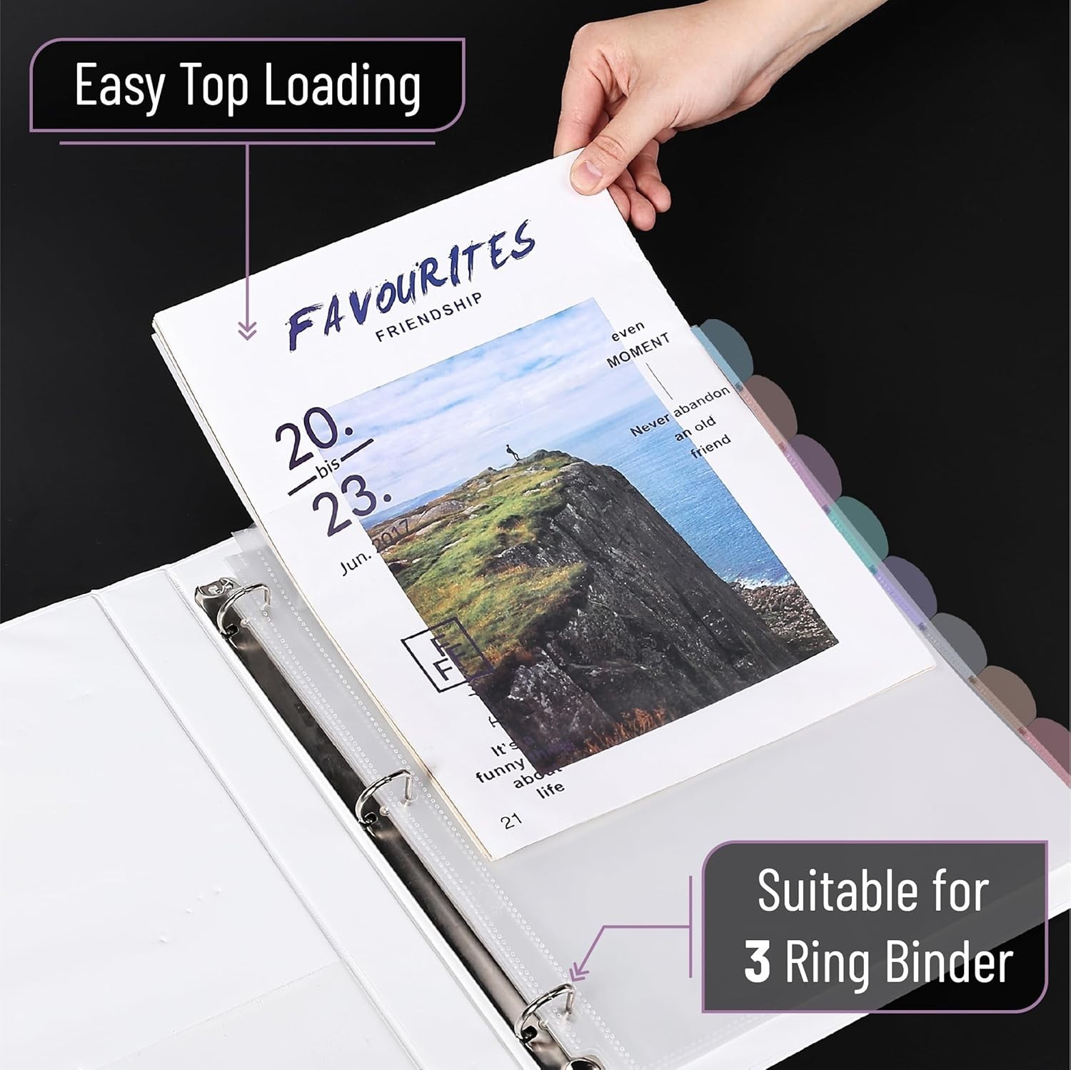8-Tab Clear Sheet Protectors Bulk – 8.5×11 Inches, 24 Sets
