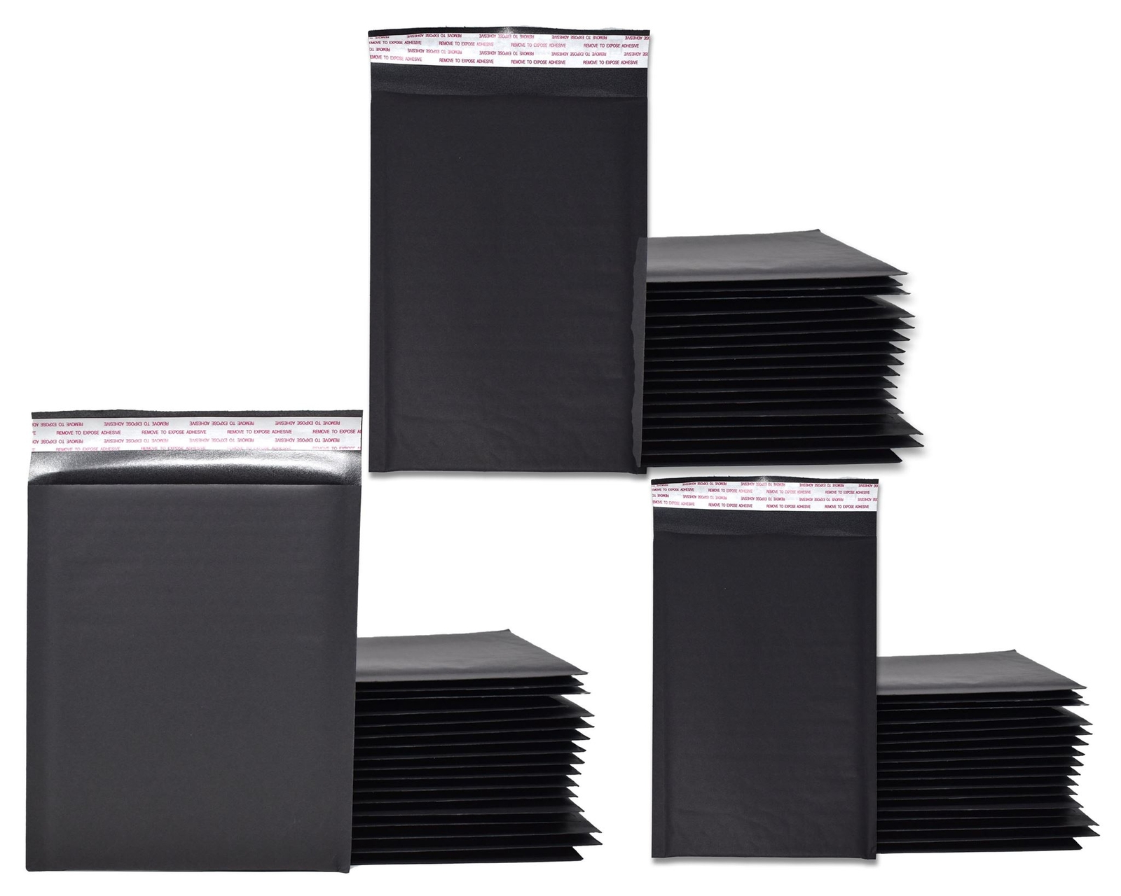 4×8, 6×10, 8×12 Combo! Black Matte Kraft Bubble Mailers! Made from Recycled Pa