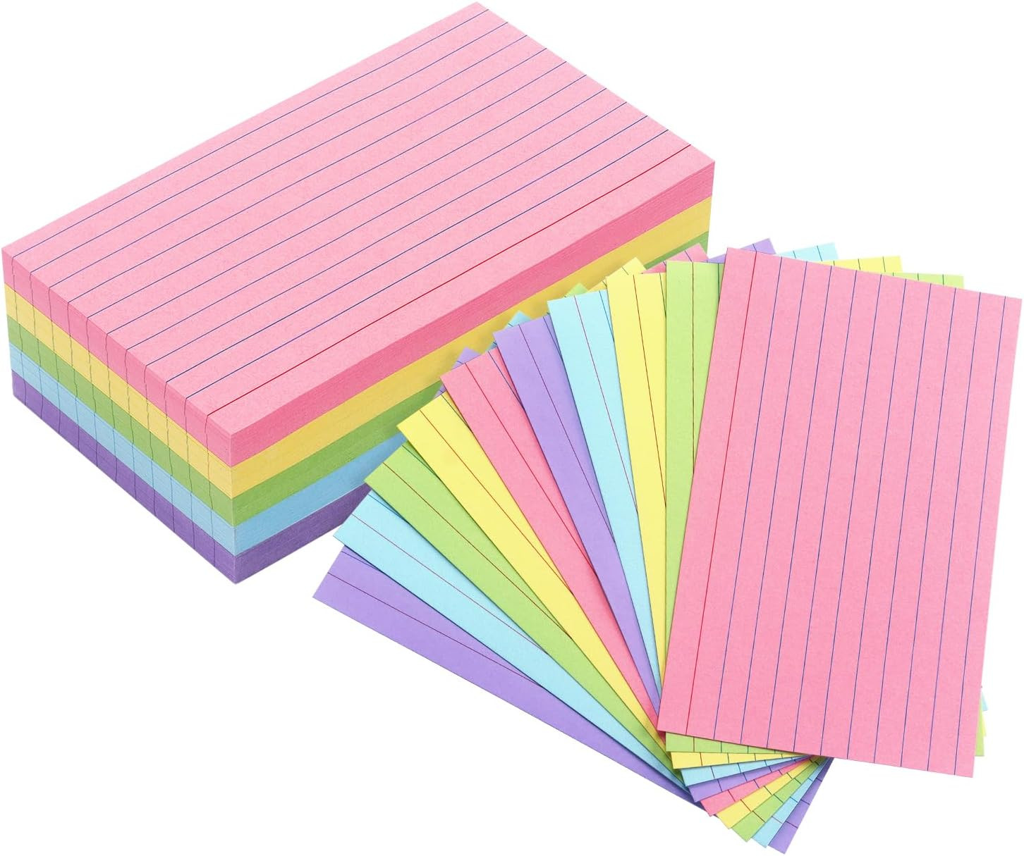 Tamaki Colored Index Cards 3 X 5, Flash Cards Ruled Note Cards for School, 200 C