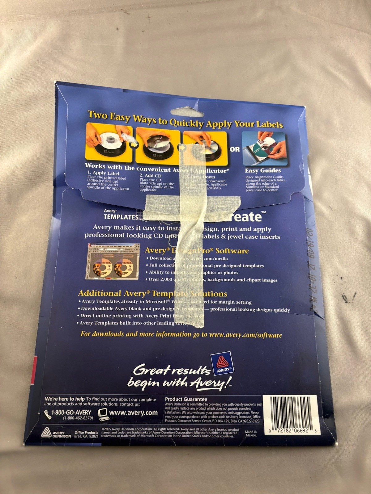 Avery CD Labels Matte White 30 Pack 6692 Color Laser & Copier