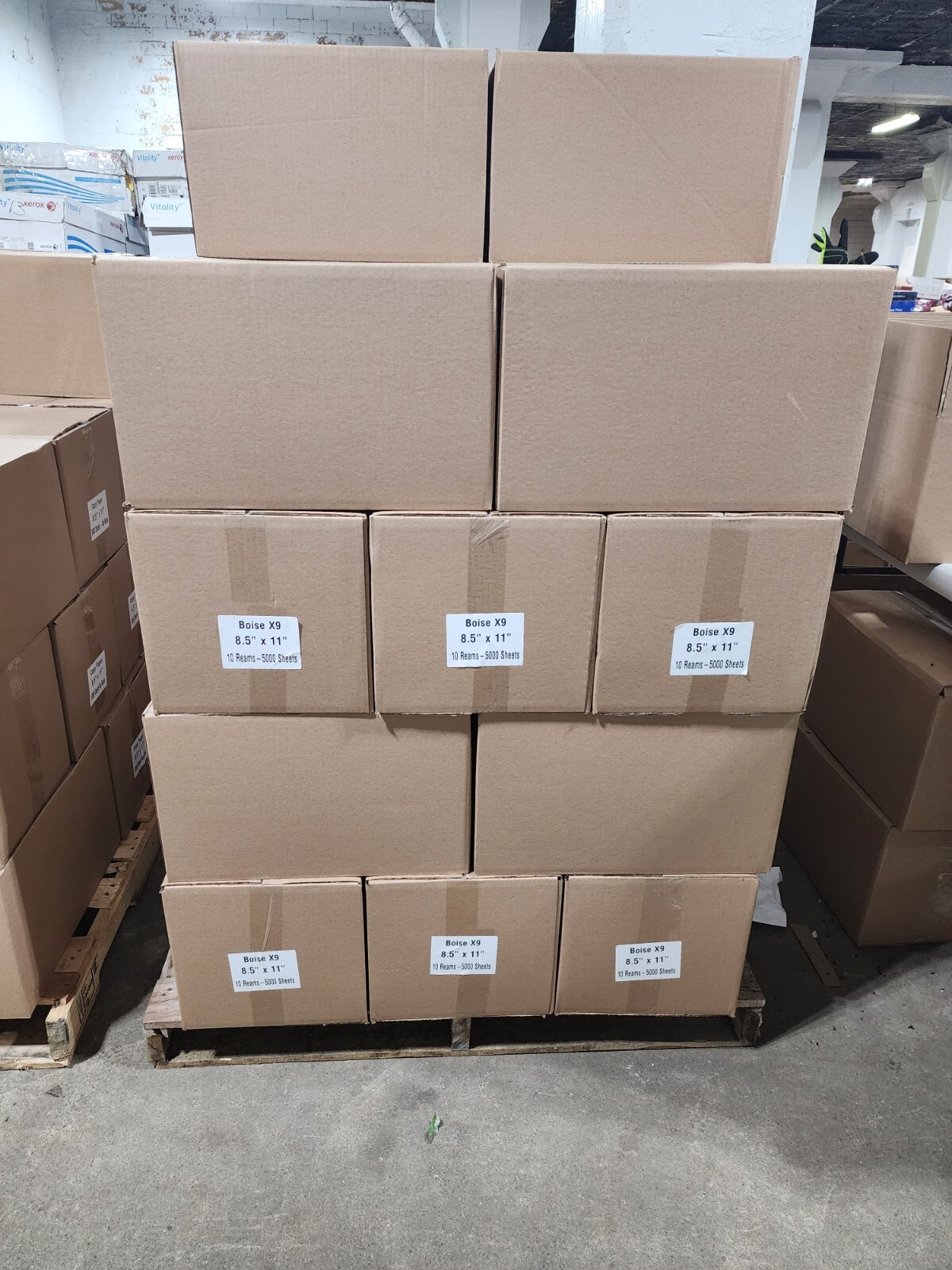 Pallet of Repack Printer Copy Paper, Letter Size 8.5 X11, 40 Cases 10 Reams Ea.