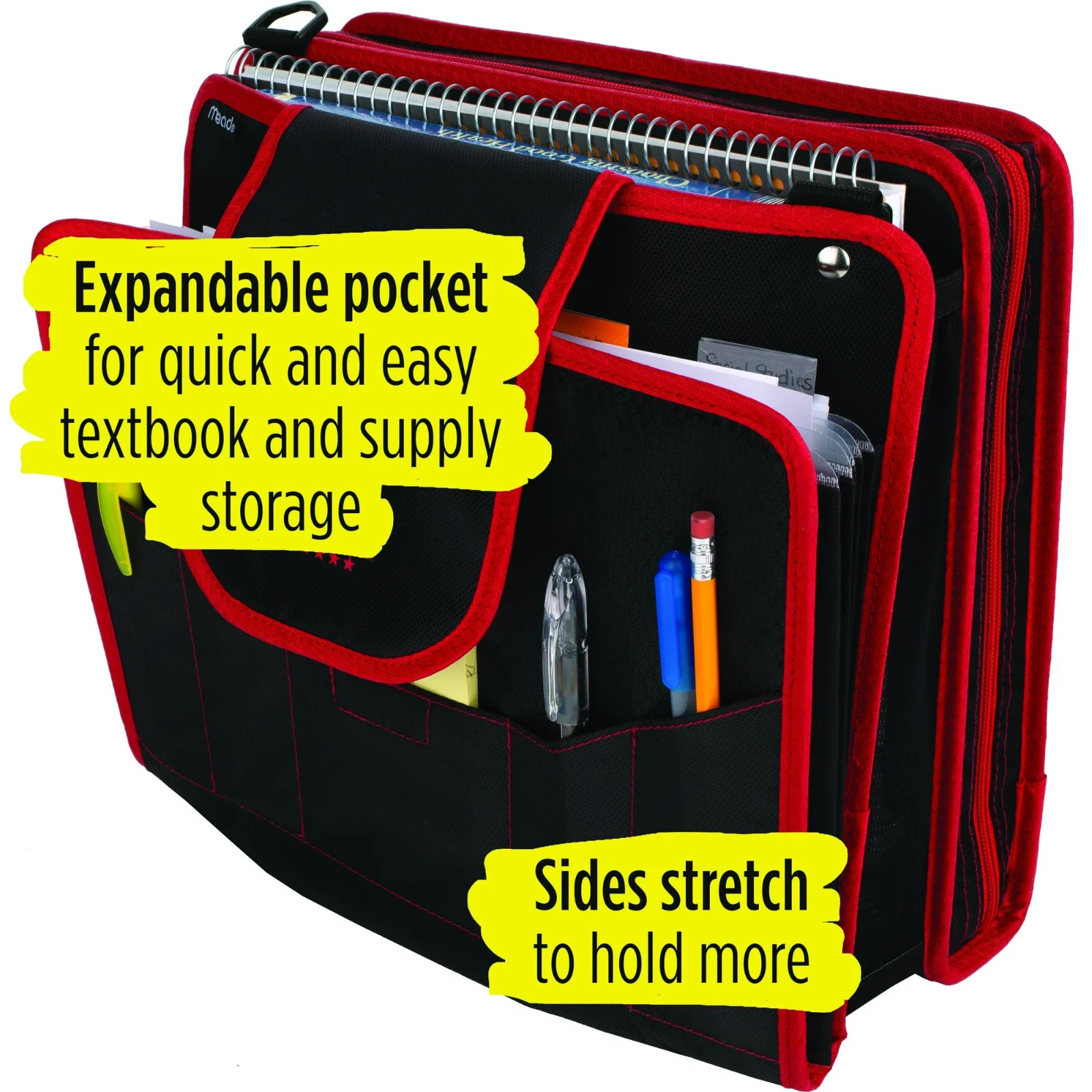 FIVE STAR 1100 Sheet ZIPPER BINDER 2″ Ring 4″ Capacity w/Files Pink & Black VGC