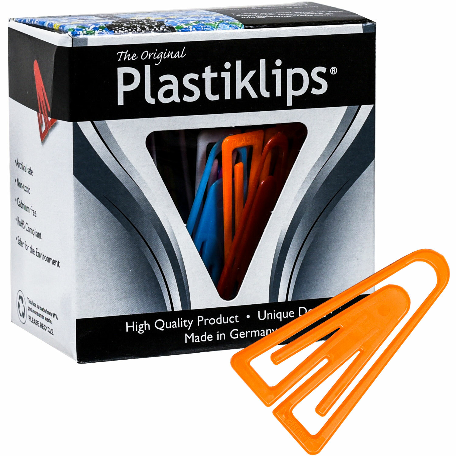 Plastiklips Assorted Colors LP-1700, Extra Large 2-3/8 x 1-5/16″, Box of 50
