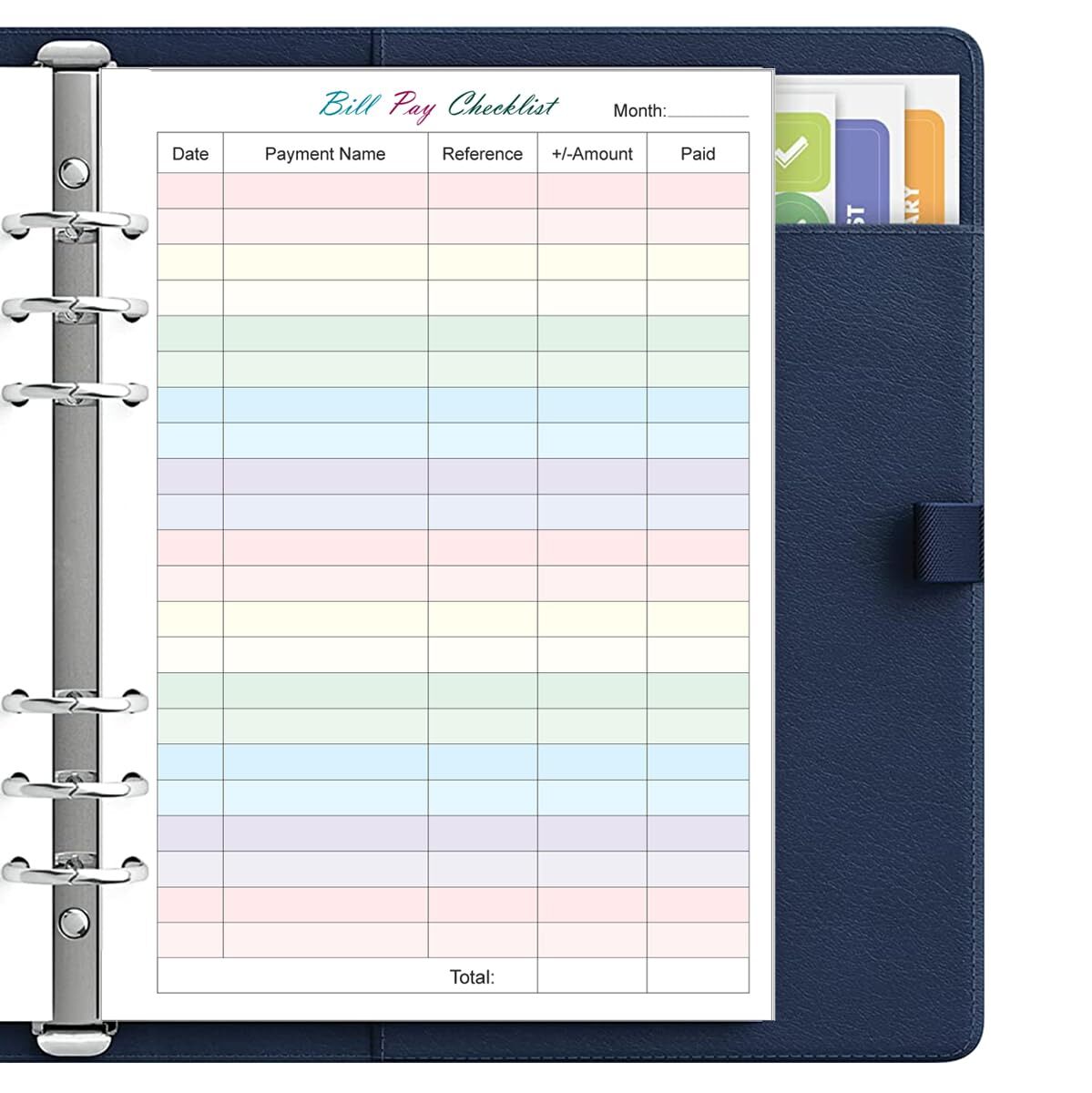 Payment Checklist Refills – 50 Sheets/100 Pages Colorful Monthly Budget Forms…