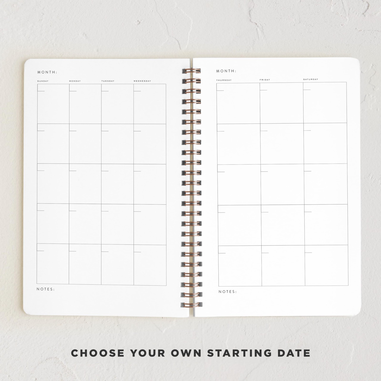 Minted Black Lines of Bows 2026 Weekly & Monthly A5,