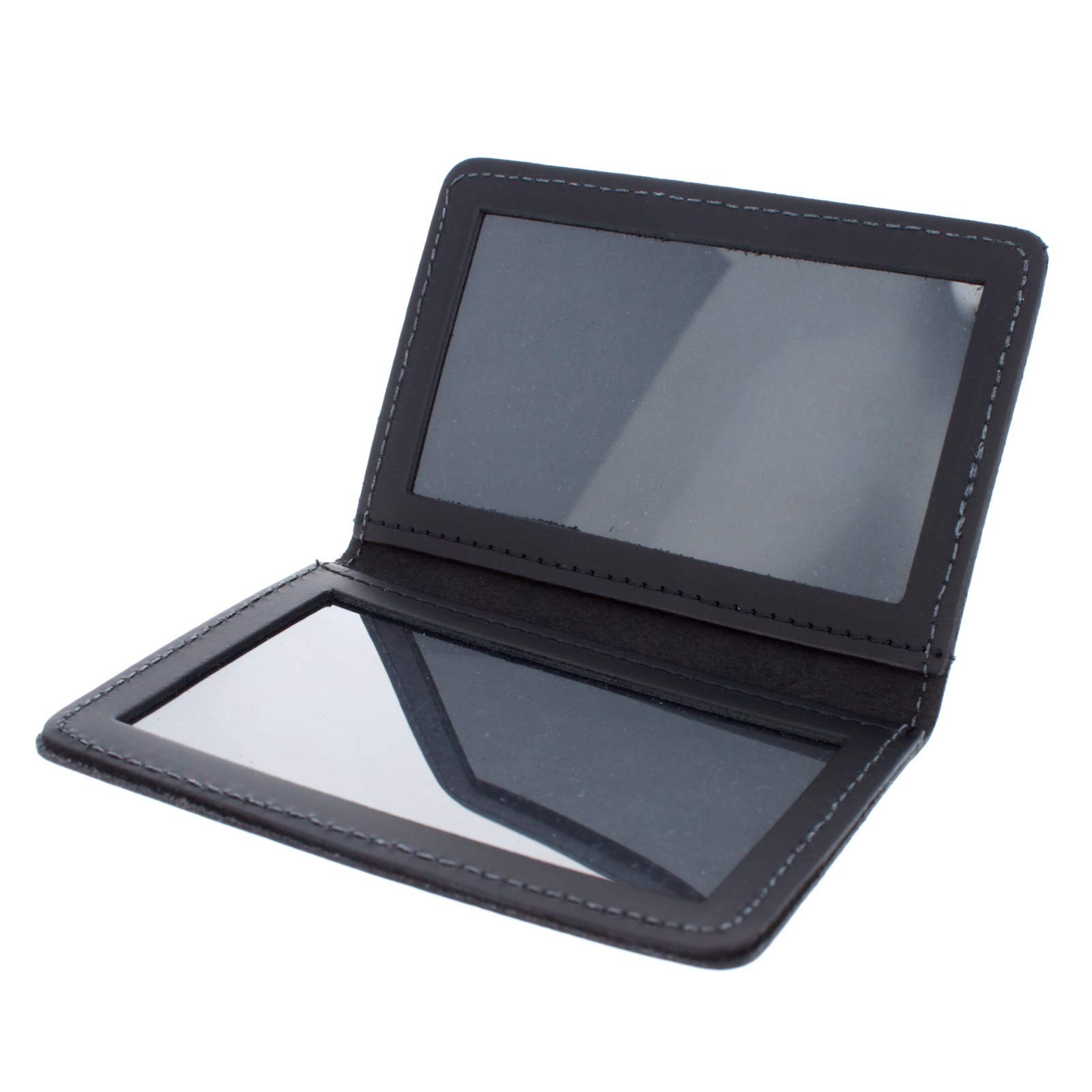 Asr Federal Leather Bifold Minimalist Double Id Card Credential Holder Smooth