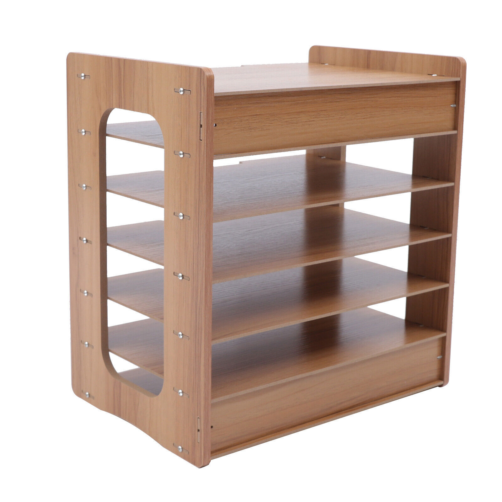 Wood Desktop Organizer Paper File Holder For Home & Office Document Storage Rack