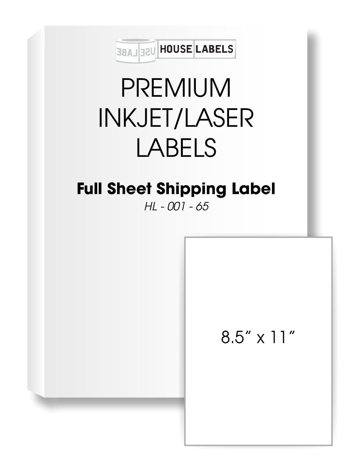 Full Sheet Shipping Labels Self Adhesive Blank 1-UP 8.5″ x 11″ White 50 Sheets