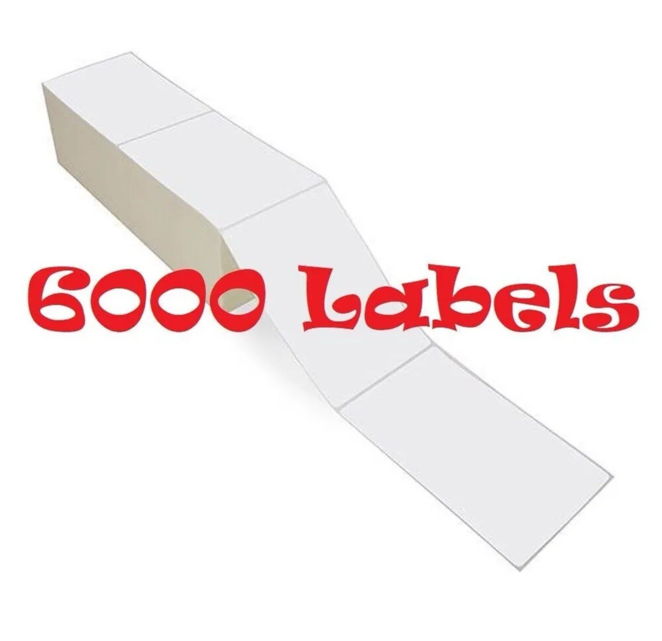 6000 Blank 4 x 6 Direct Thermal Fanfold Peel & Stick UPS Shipping Labels Bulk