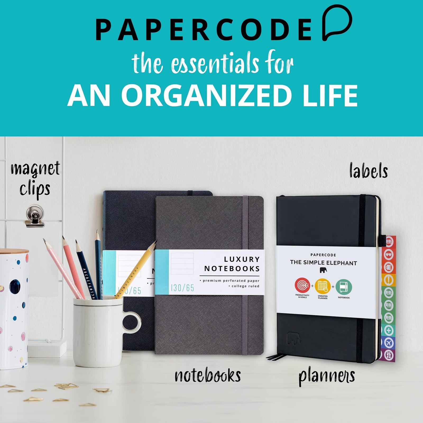 Papercode Luxury Lined Journal Notebooks- Journals For Writing w/ 130 Perforated