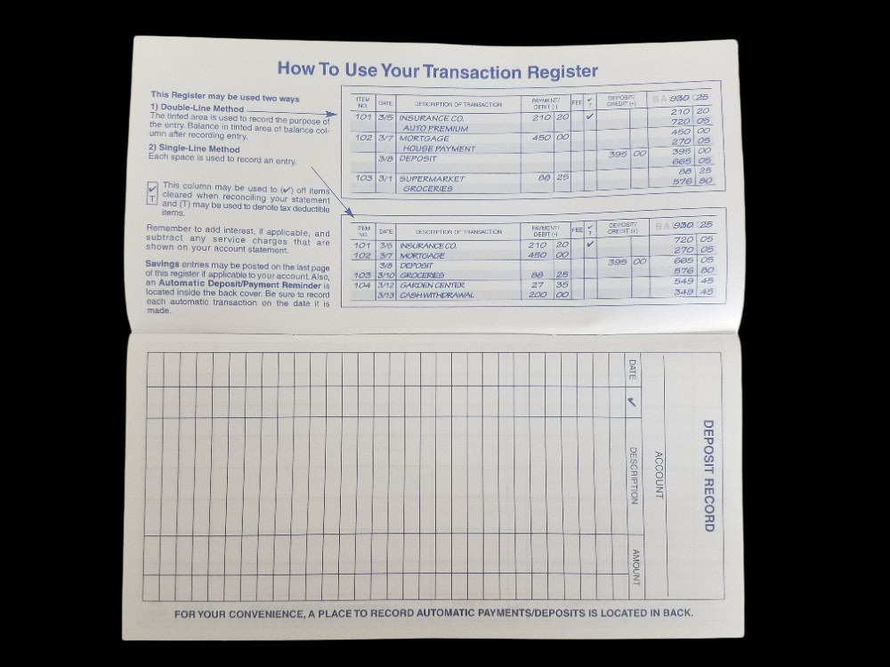 Checkbook Transaction Registers 2023 2024 2025 Calendar Check Book Register