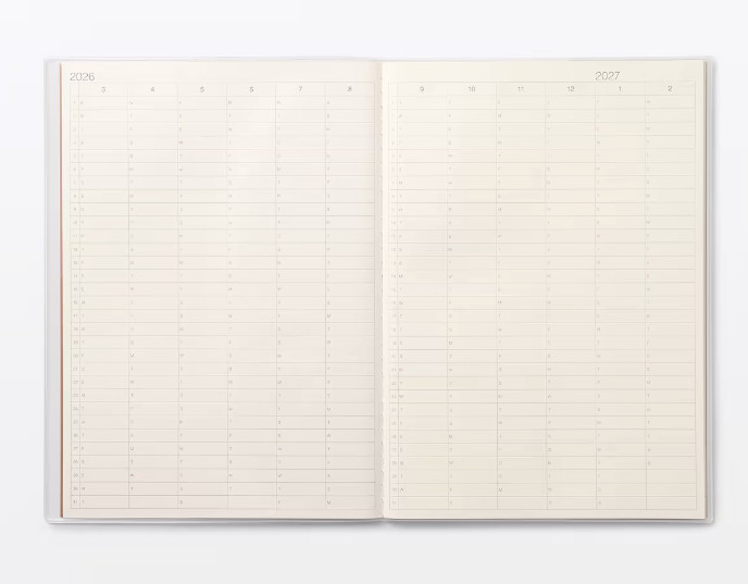 Muji 2026 Monthly Planner Start from December 2025 A6 B6 A5 B5 select