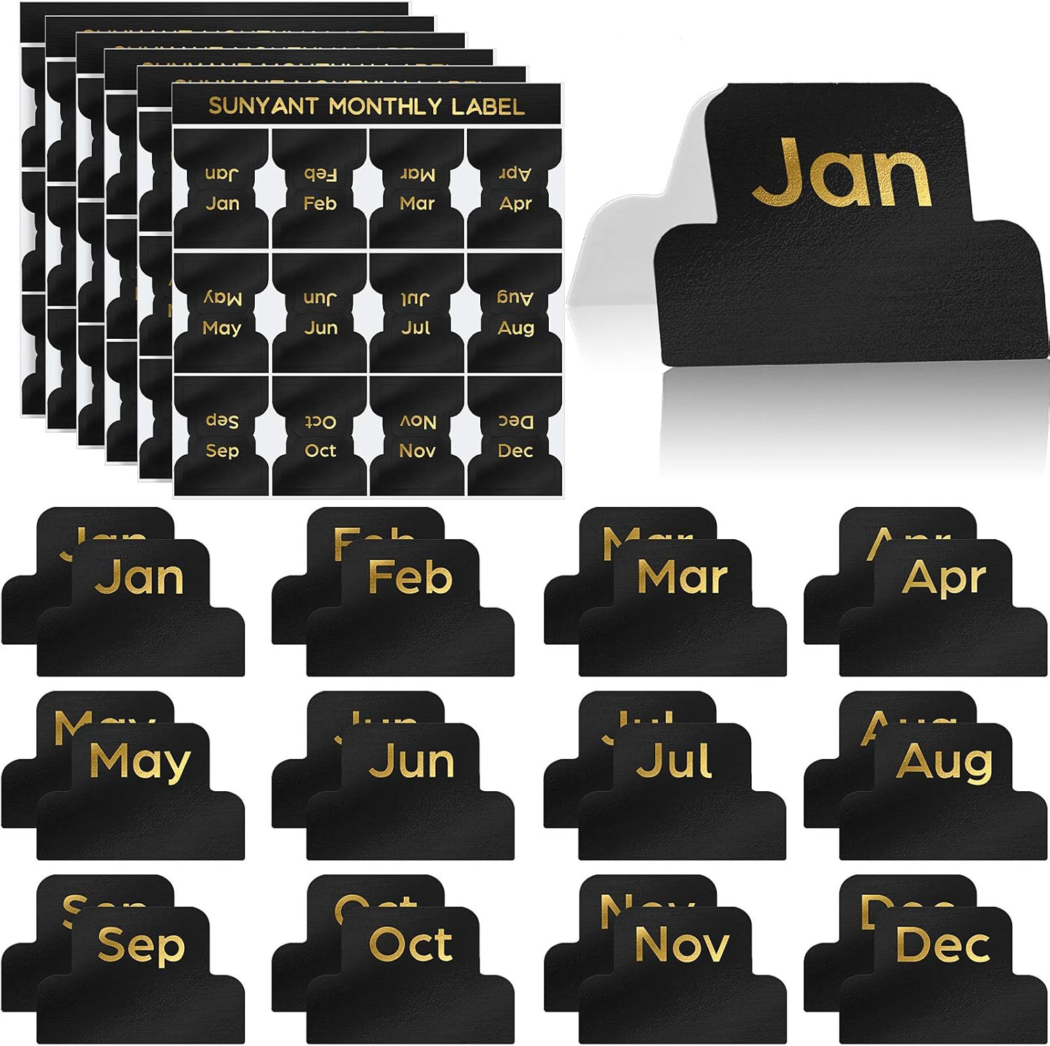 72 Pieces Adhesive Monthly Planner Tabs Monthly Index Stickers Decorative Lab…