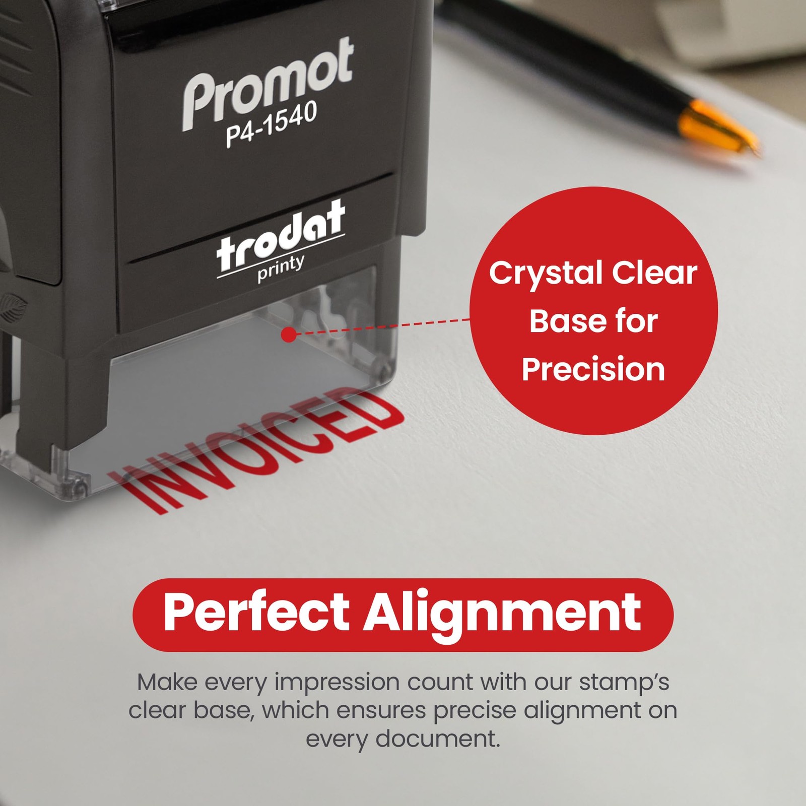 Invoiced Self Inking Rubber Stamp Commercial Office Ink Stamps