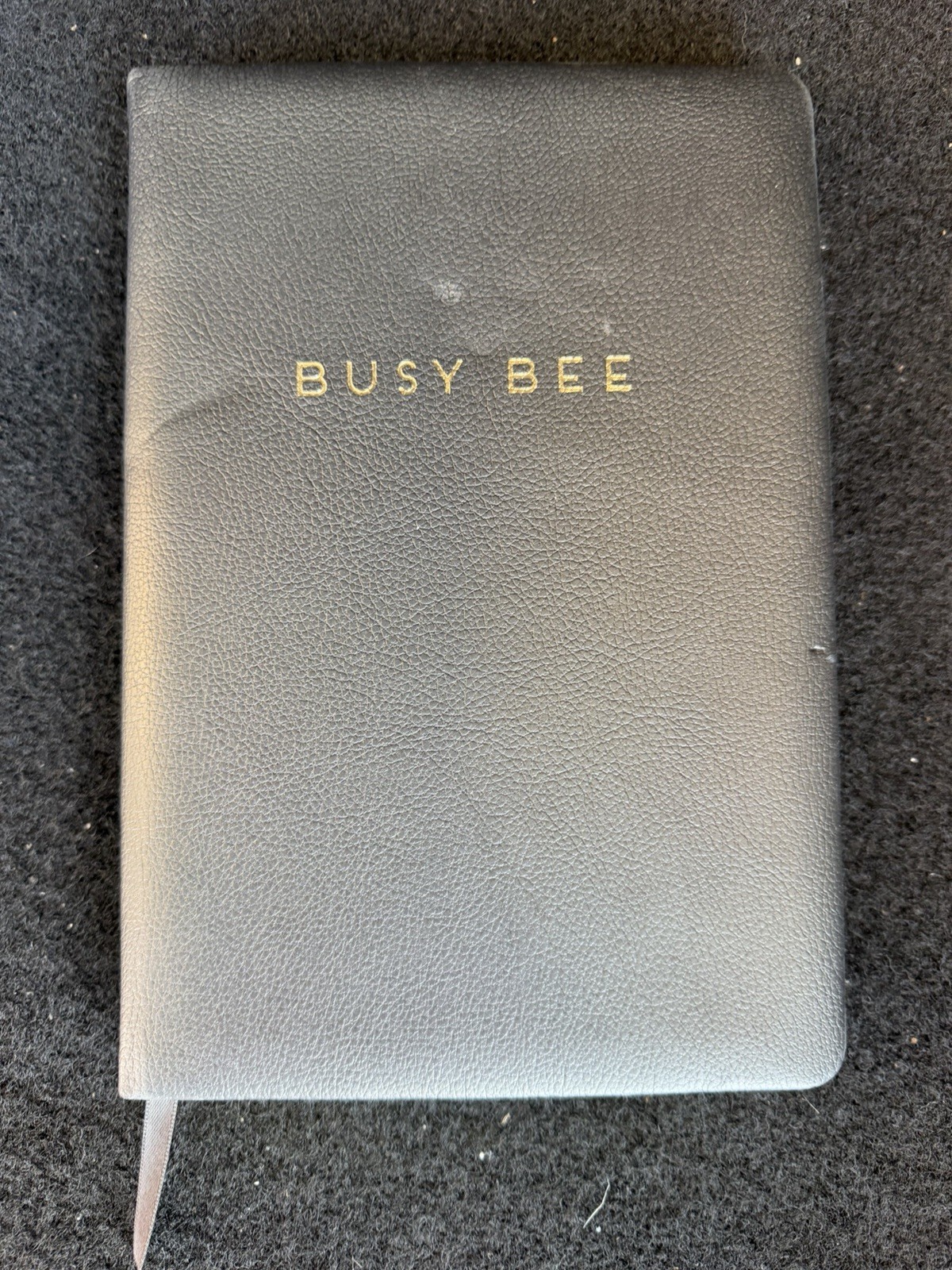 Busy Bee Minimalist Faux Leather Lined Journal Black Gold Aesthetic Notebook