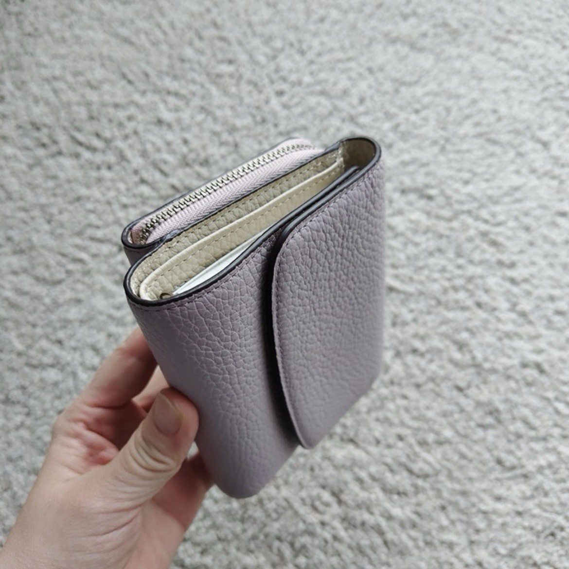 Brelio M5 Micro 5-Ring Leather Pocket Planner – Pastel Lavender / Cream w.box