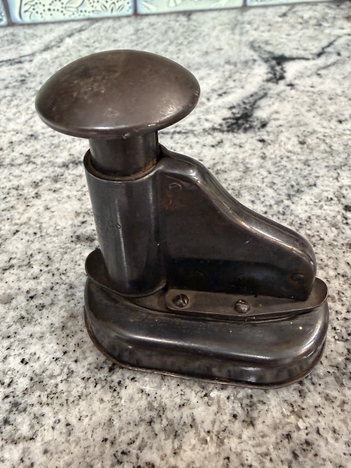 1917 Stapleless Stapler & Hole Punch Bump Fastener La crosse RARE “Pat Pending”