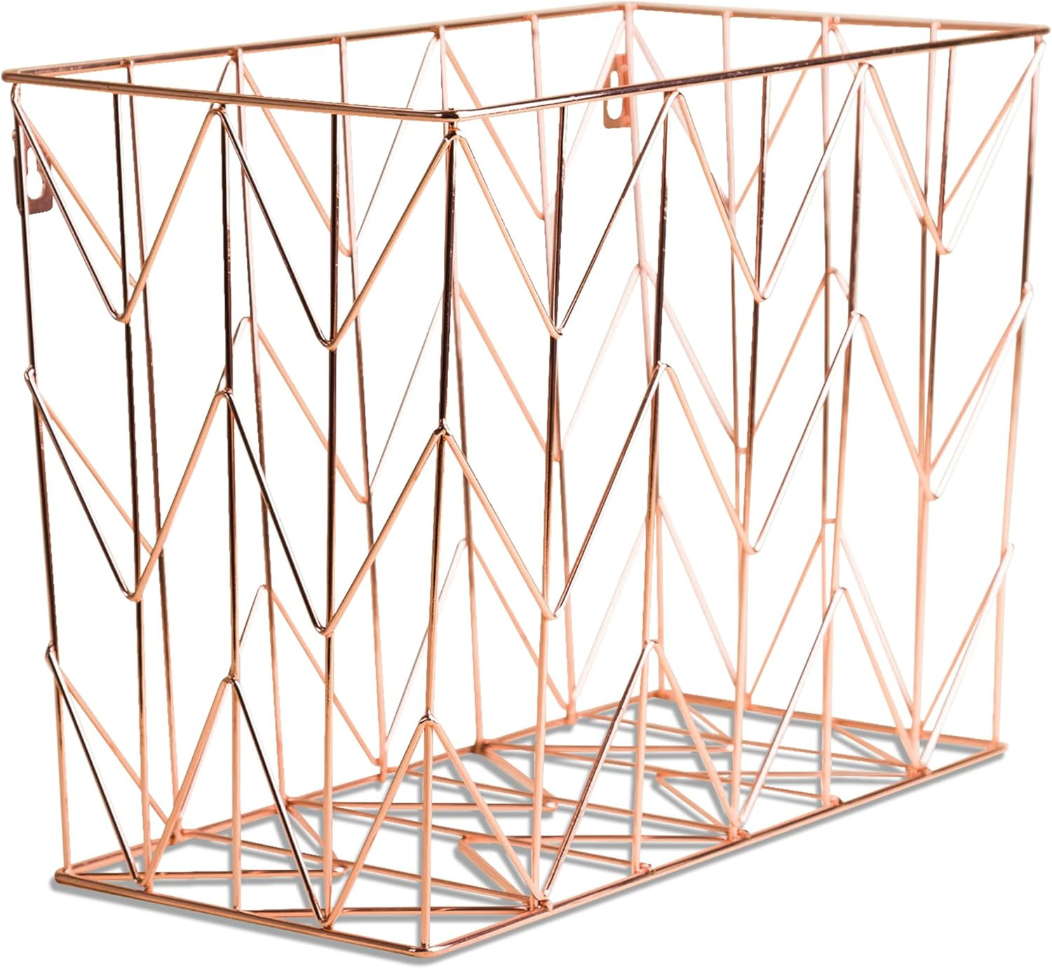 Hanging File Desk Organizer, Wire Metal, Copper/Rose Gold – 854U02-06