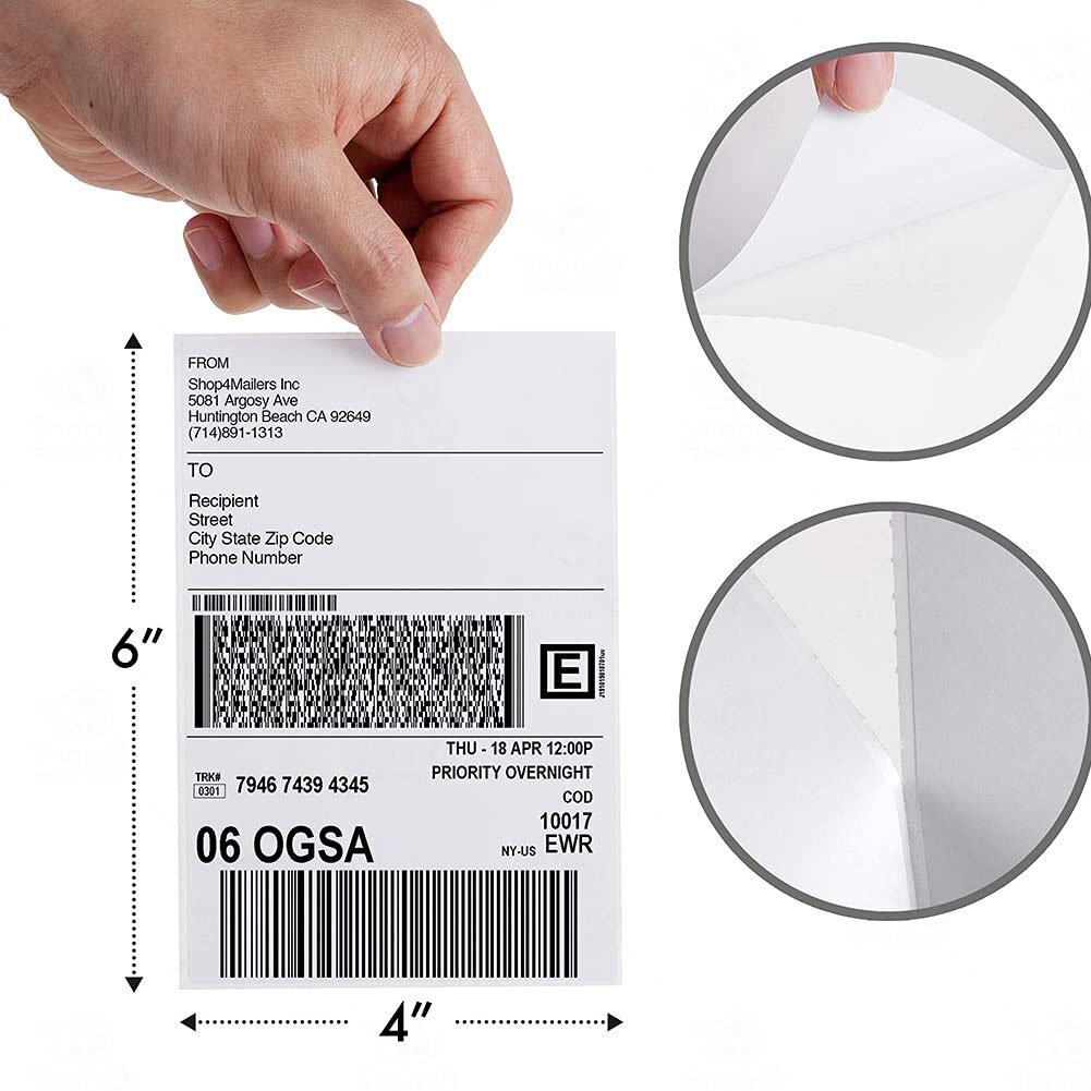 4×6 Fanfold Direct Shipping Thermal Labels Mailing Address Label for Zebra Rollo