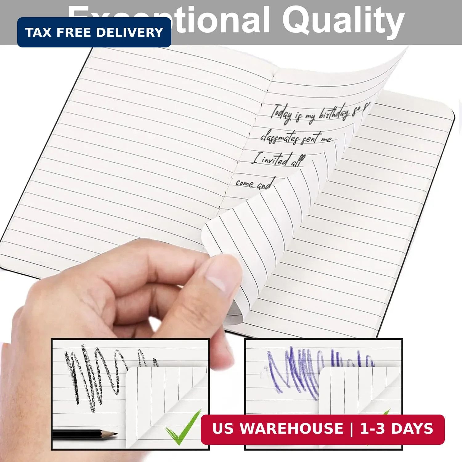 LABUK 12pcs Pocket Notebook 3.5 x 5.5in, Lined Small Notebooks, Black Softcover