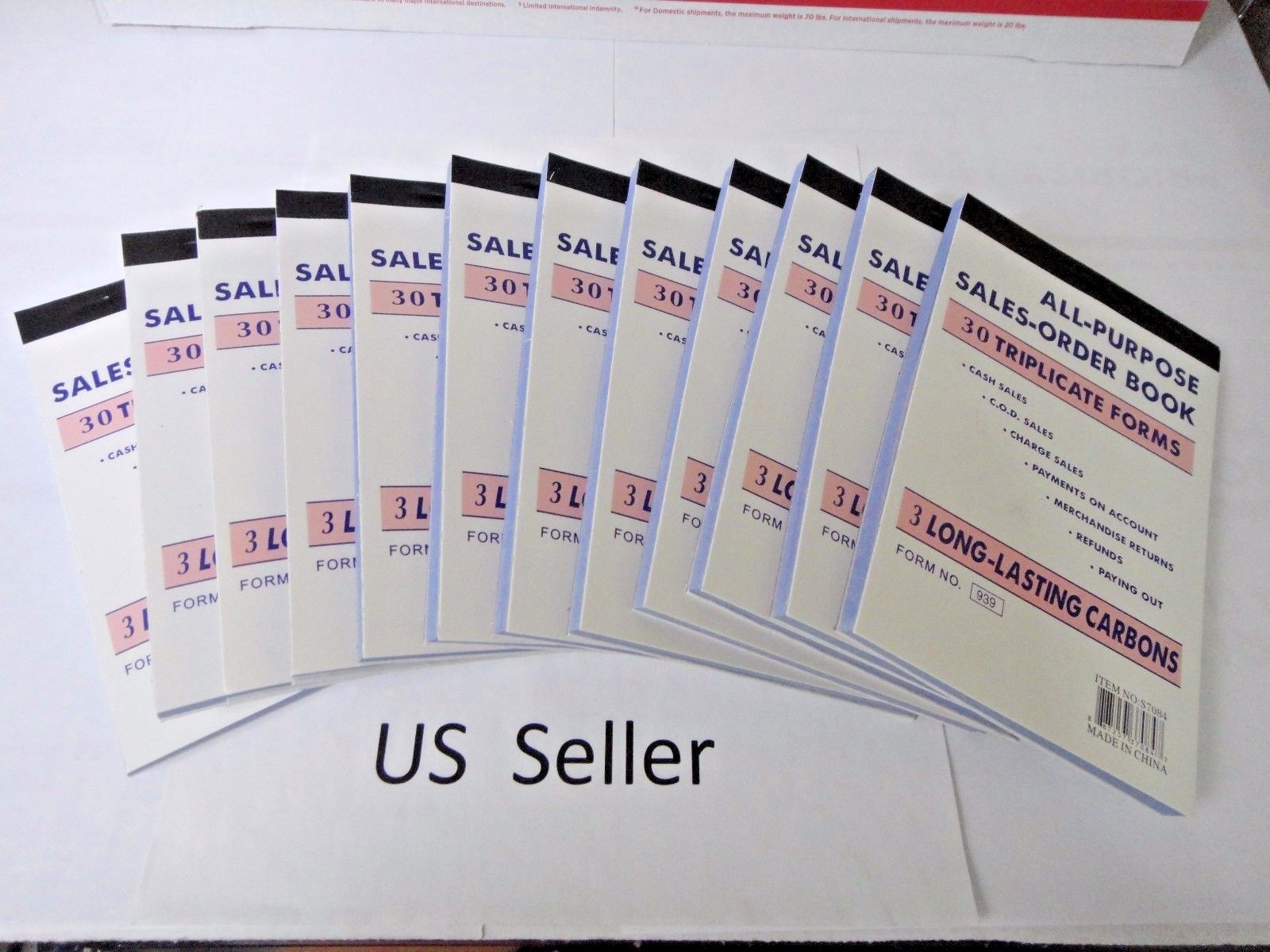 3 Part Sales Order Books Receipt Triplicate forms 30 sets Invoice US Seller