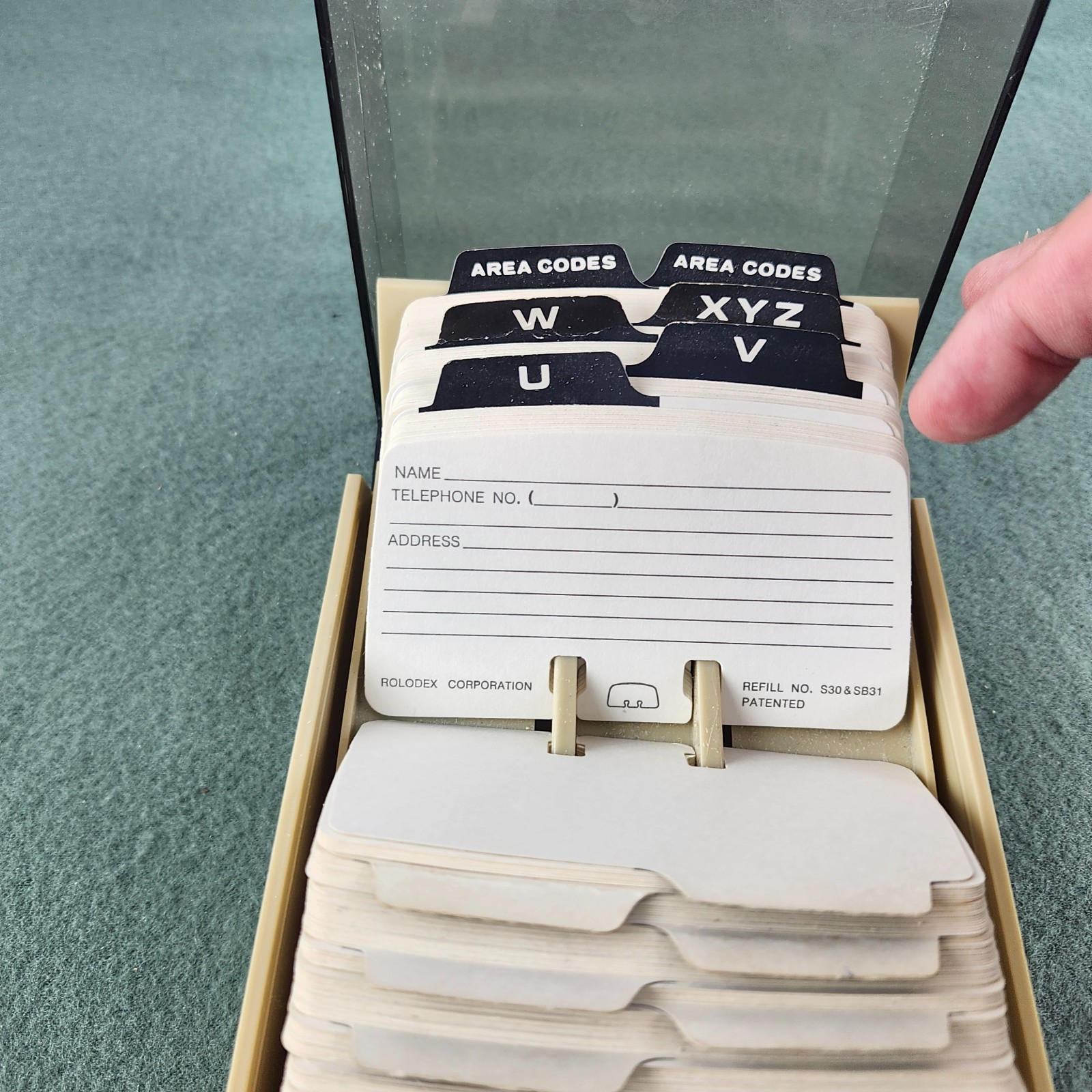 Vintage Rolodex Petite Address File Dividers Blank Cards S500C Smoke Gray &White