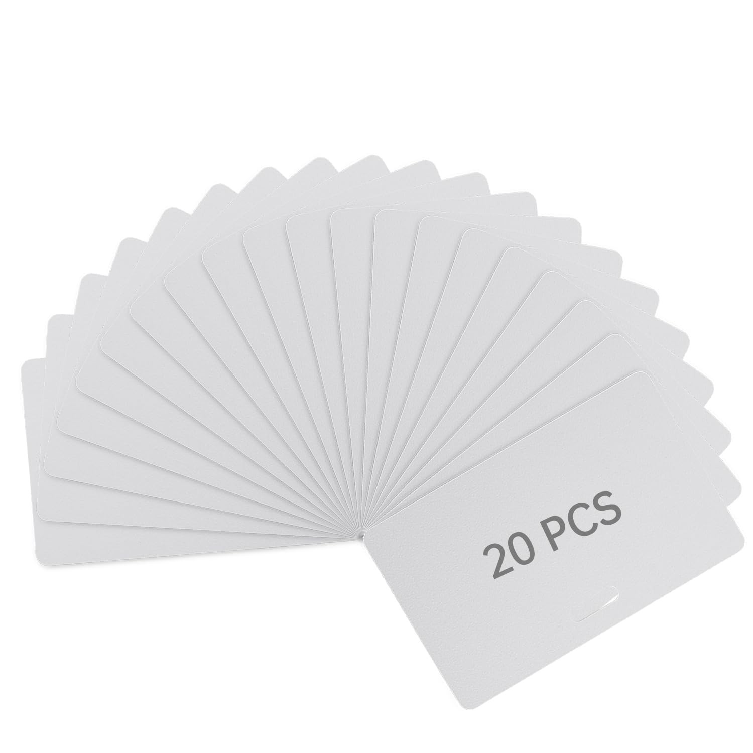 20pcs Blank PVC Cards for ID Badge Printers, 0.38mm/15MIL Thickness Plastic C…