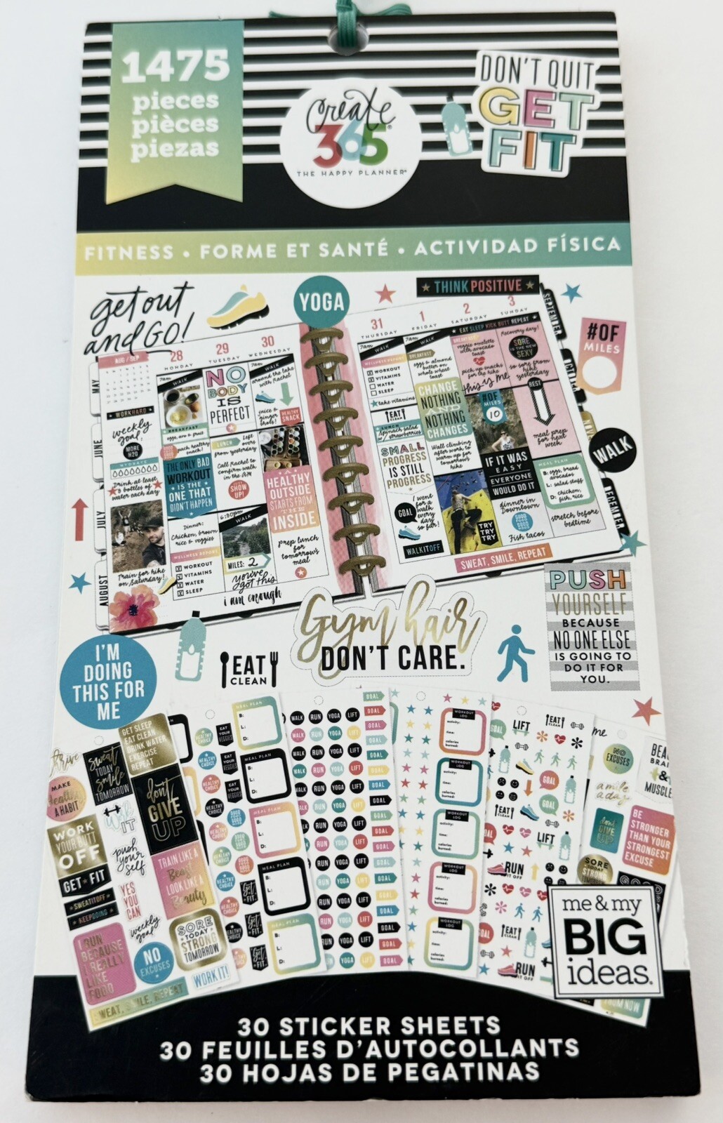 New SEE DESCRIPTION • The Happy Planner Fitness • 1475 Pieces 30 Sheet Stickers