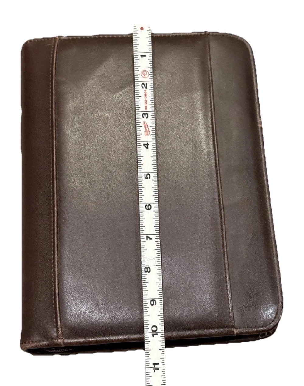 Dayrunner Full Grain Textured Leather Burgundy Compact Zip 3-ring Planner 10x8x2