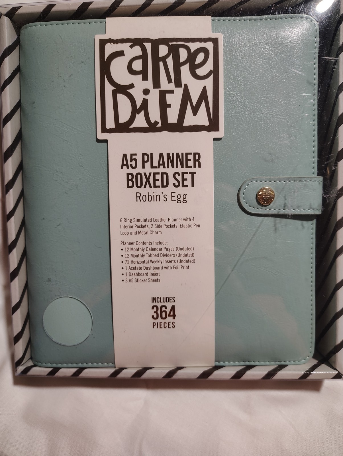Carpe Diem A5 Weekly/Monthly Planner Boxed Set Robin’s Egg Undated 7941