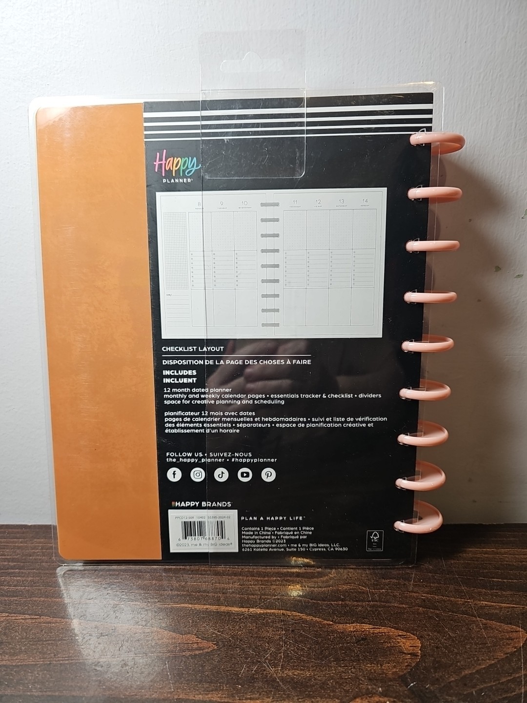 The Happy Planner 12-month planner 24-25 Classic Checklist Layout Golden Hour