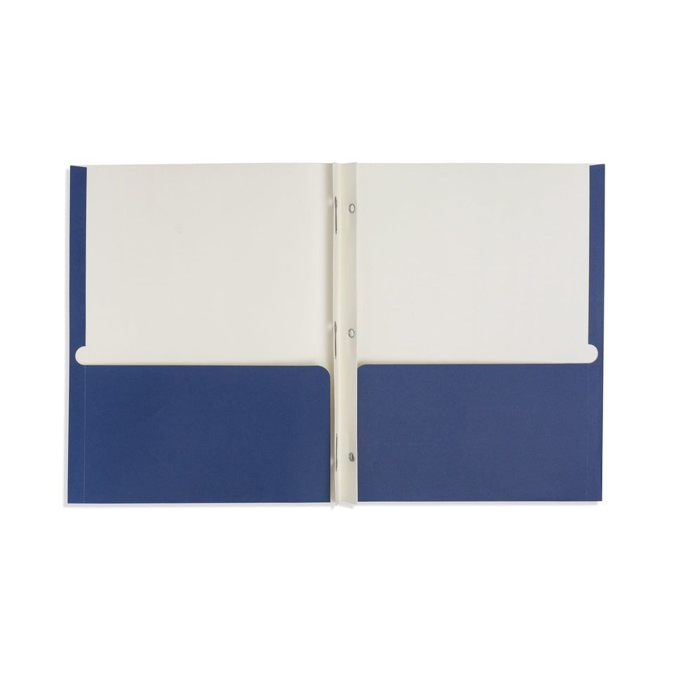 2 Pocket Folder with Prongs, 1 Side Printed, Assorted Colors, 50 pack