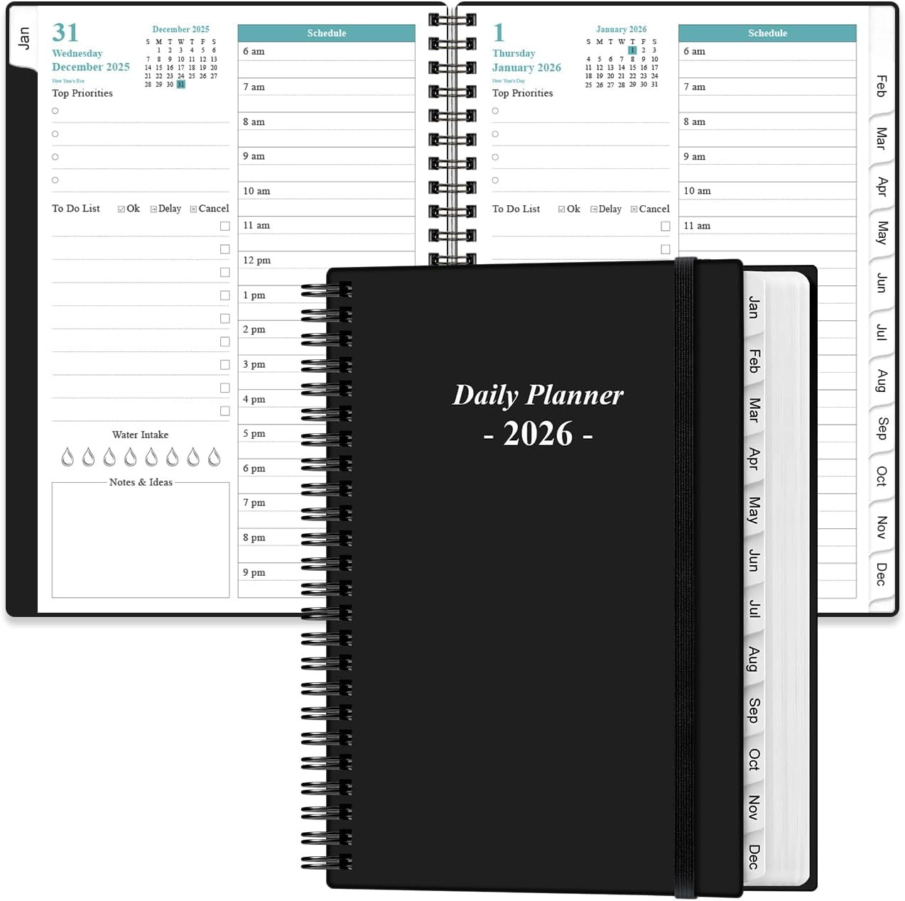 Daily Planner 2026 Full Page Per Day- 2026 Daily & Monthly Planner from January