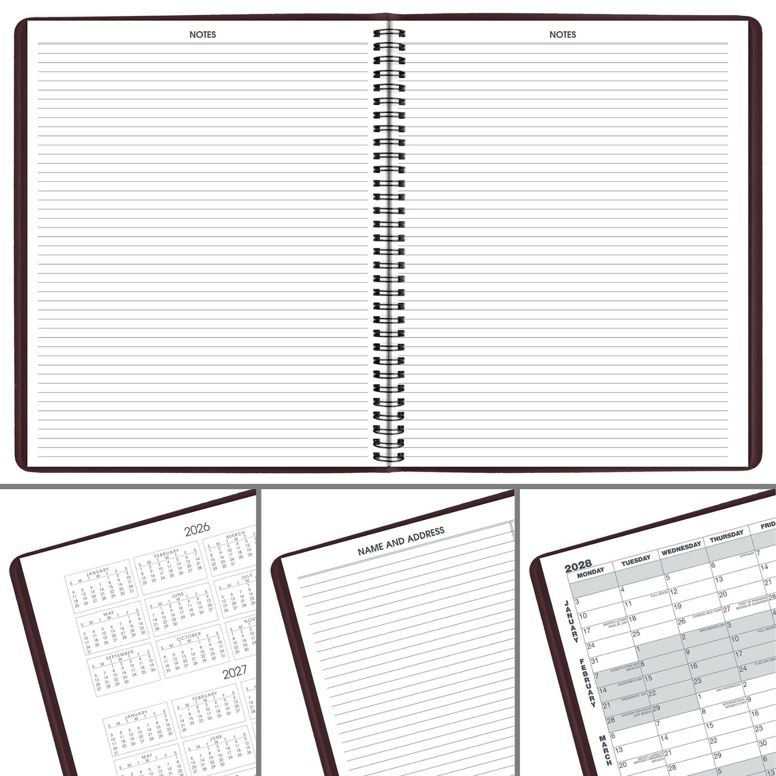 2026 At-A-Glance 70-260-50 Monthly Planner, 9 x 11″, Winestone Cover