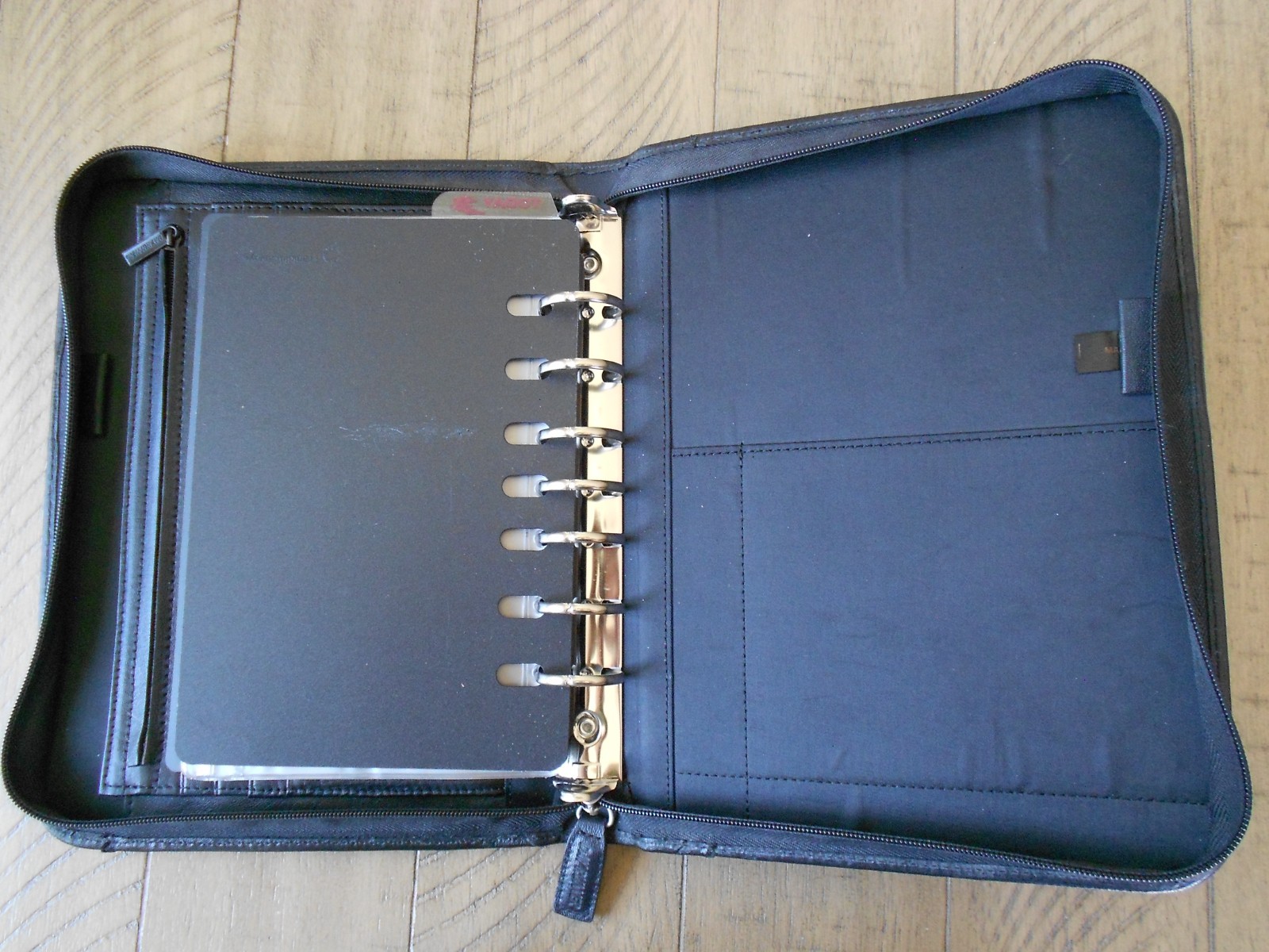 Day-Runner Genuine Black Leather 7-Ring Planner Binder “Classic” #191-93 inserts