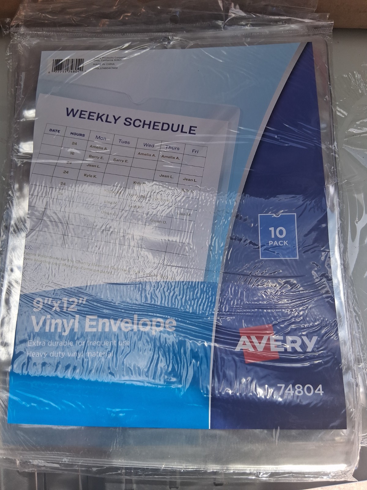 Avery Dennison Ave-74804 Top Thumb Notch Vinyl Envelopes9″ X 12″ – 10 2 Pack