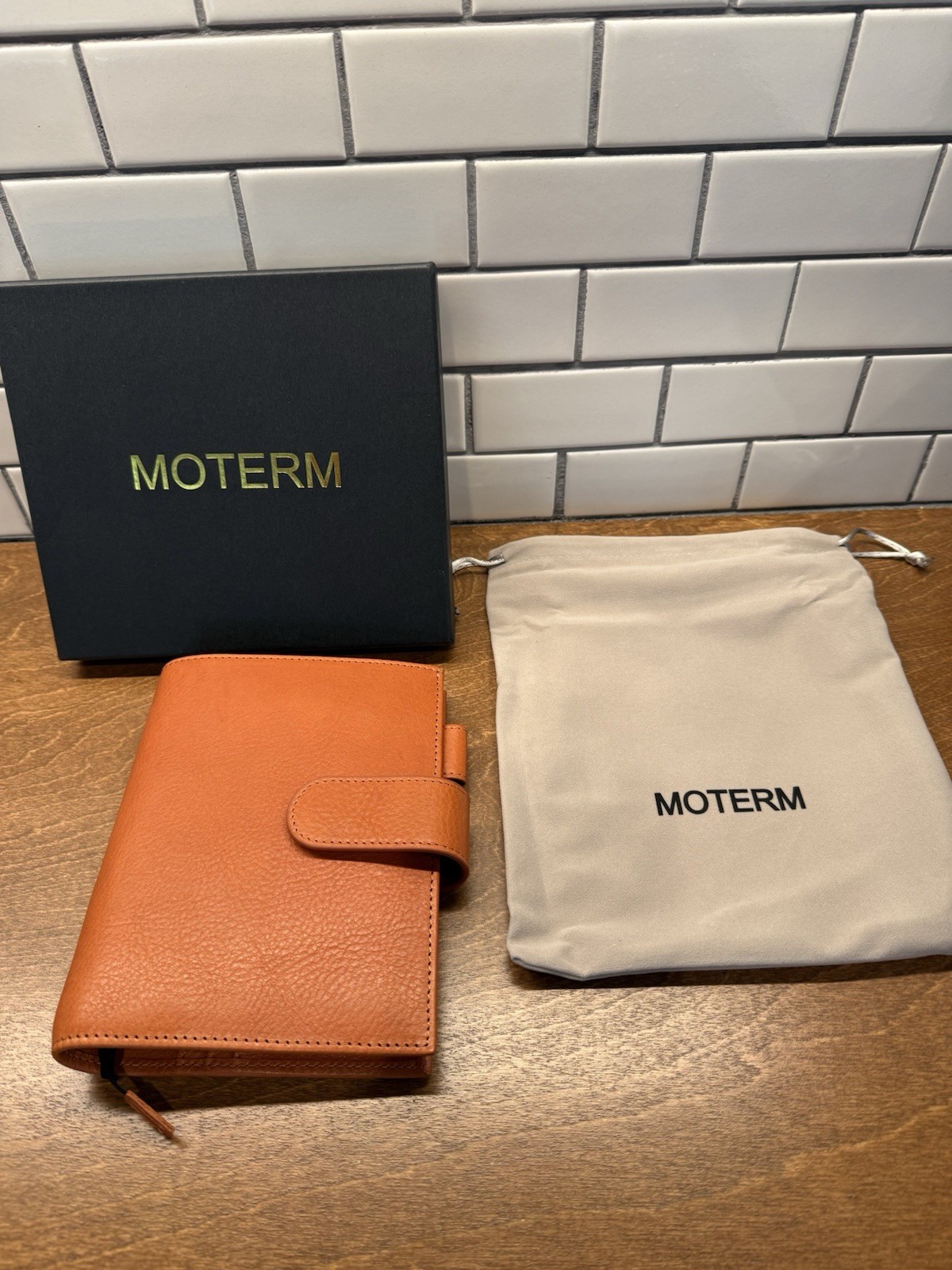Moterm A6 Caramel Veg Tanned Leather Planner Cover New