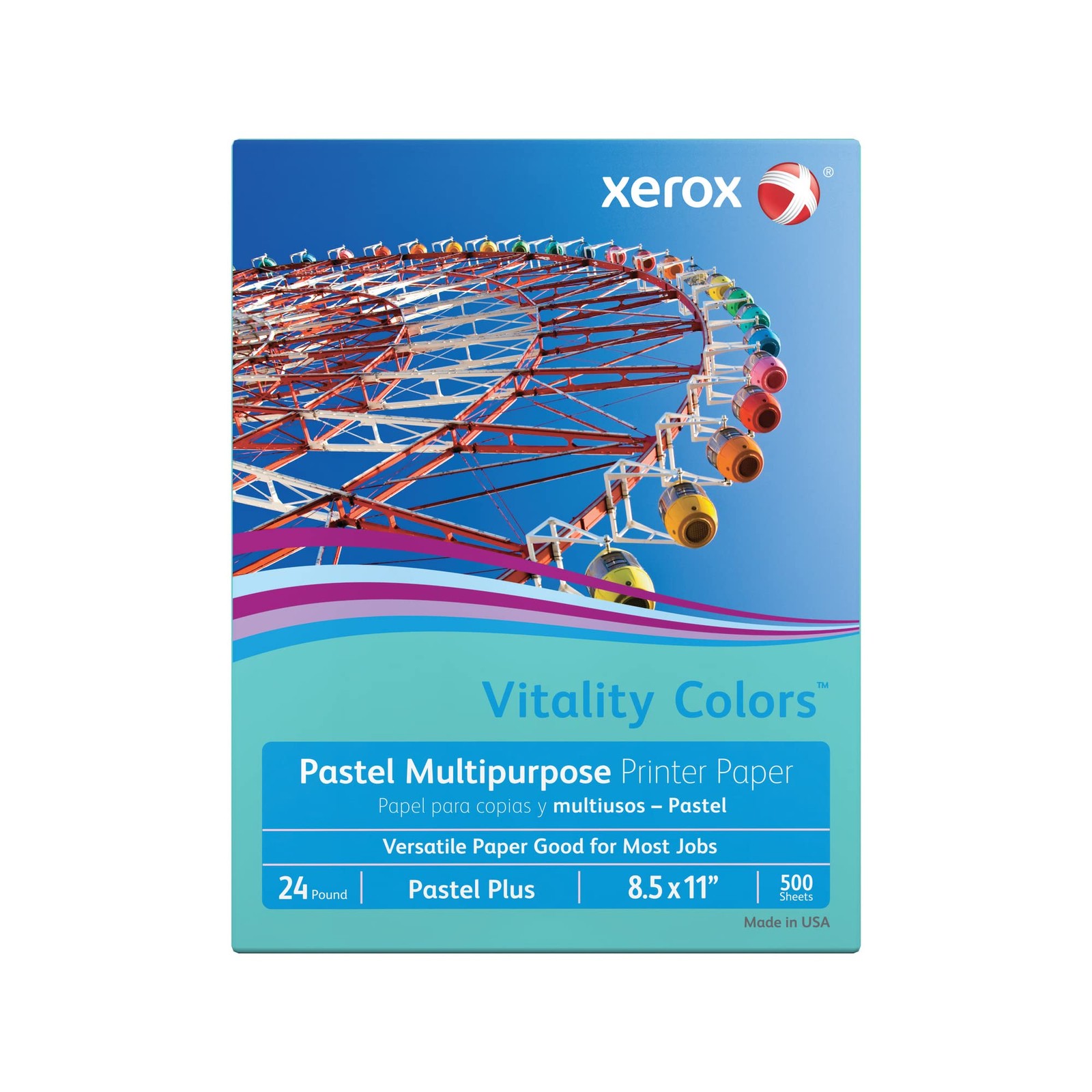 Xerox® Vitality Colors™ Pastel Plus Multipurpose Printer Paper, Letter Size, 24