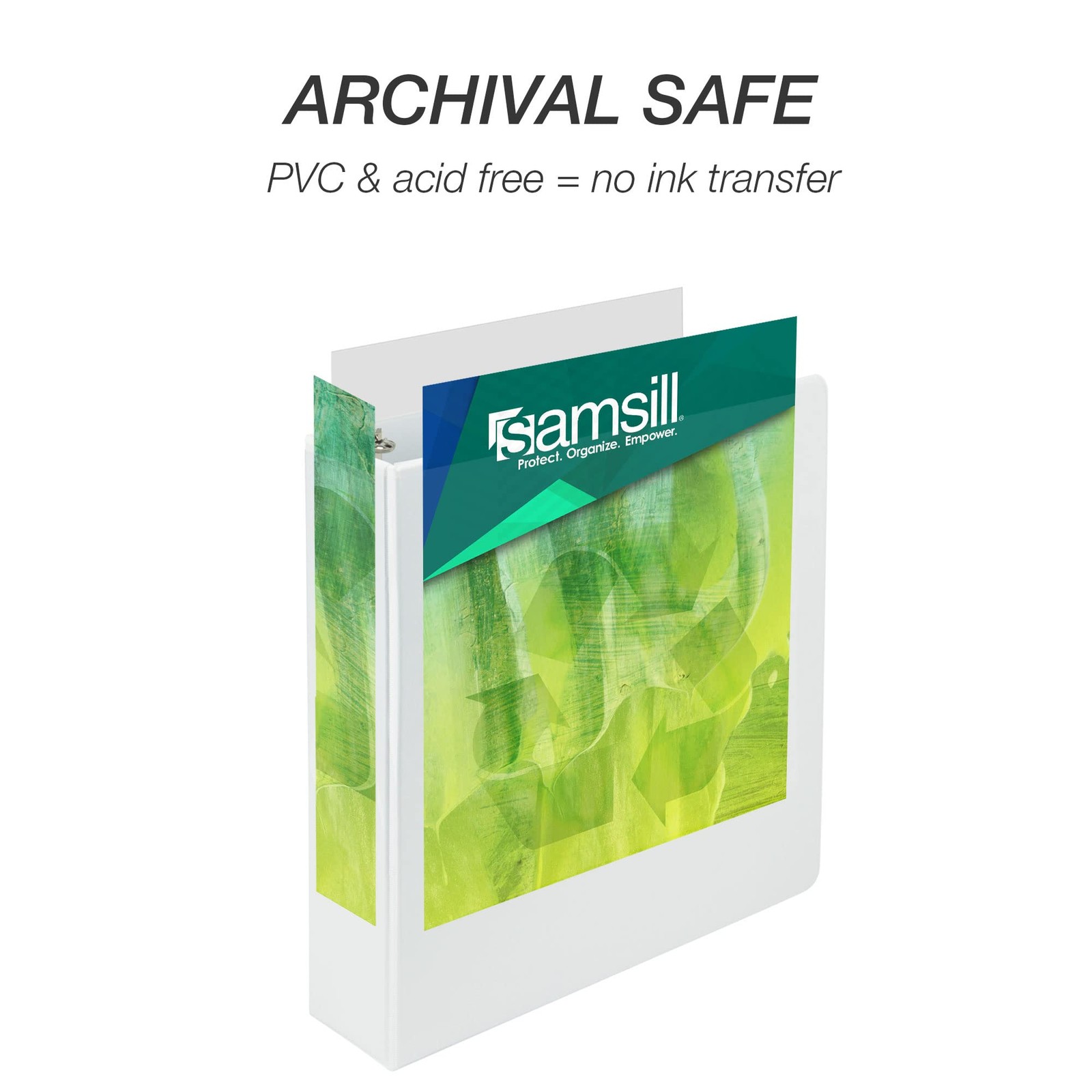 Eco-Friendly 3 Inch White 3 Ring Binder Durable Recyclable Plant Based Material