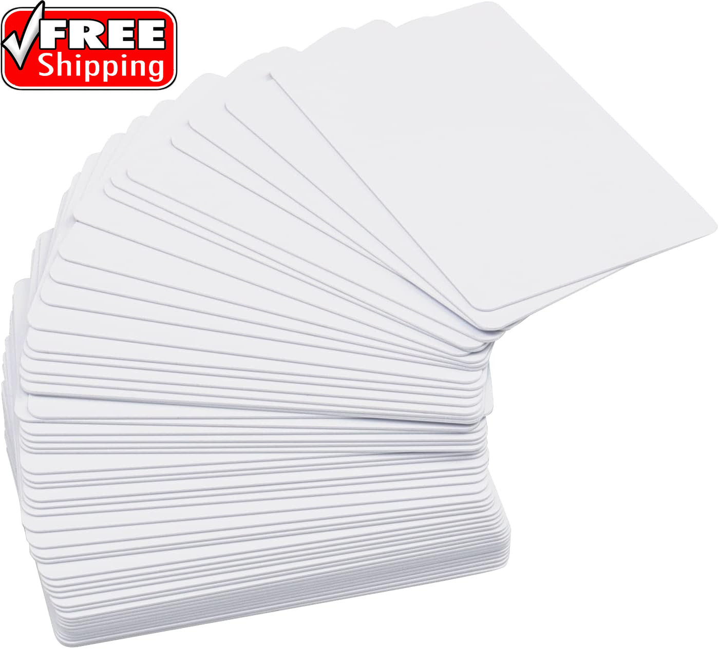50 Pack Premium Blank PVC Cards, CR80 30 Mil Graphic Quality White Plastic Card