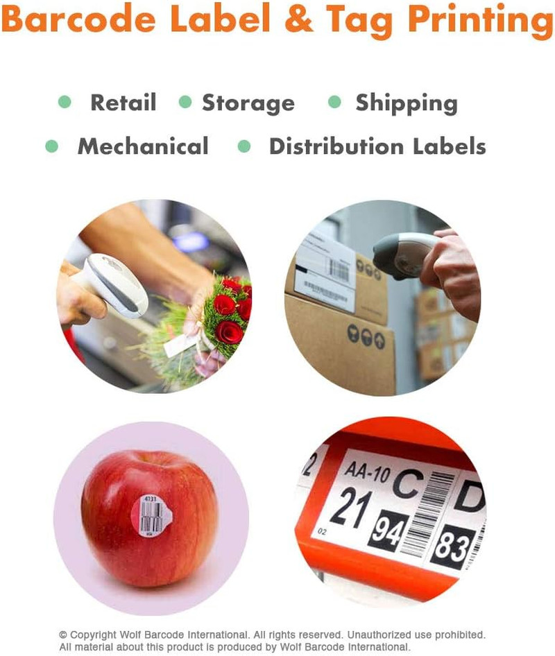 Industrial Direct Thermal Paper Labels 2″x1″, 5500 Labels/Roll, 8 Rolls/Box