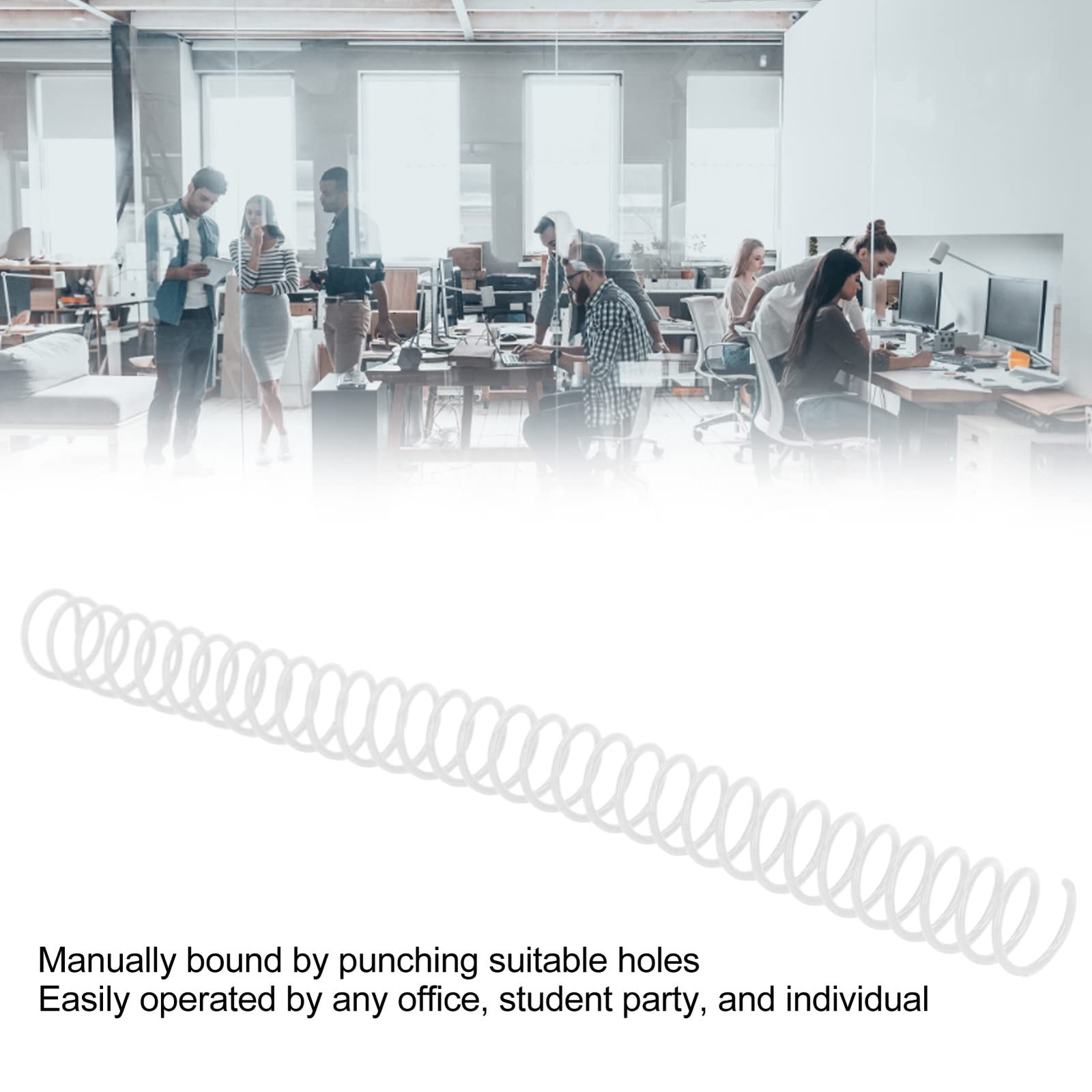 20Pcs Plastic Spiral Binding Coils Stationery accessories19mm 3/4in ID 30 Hol…